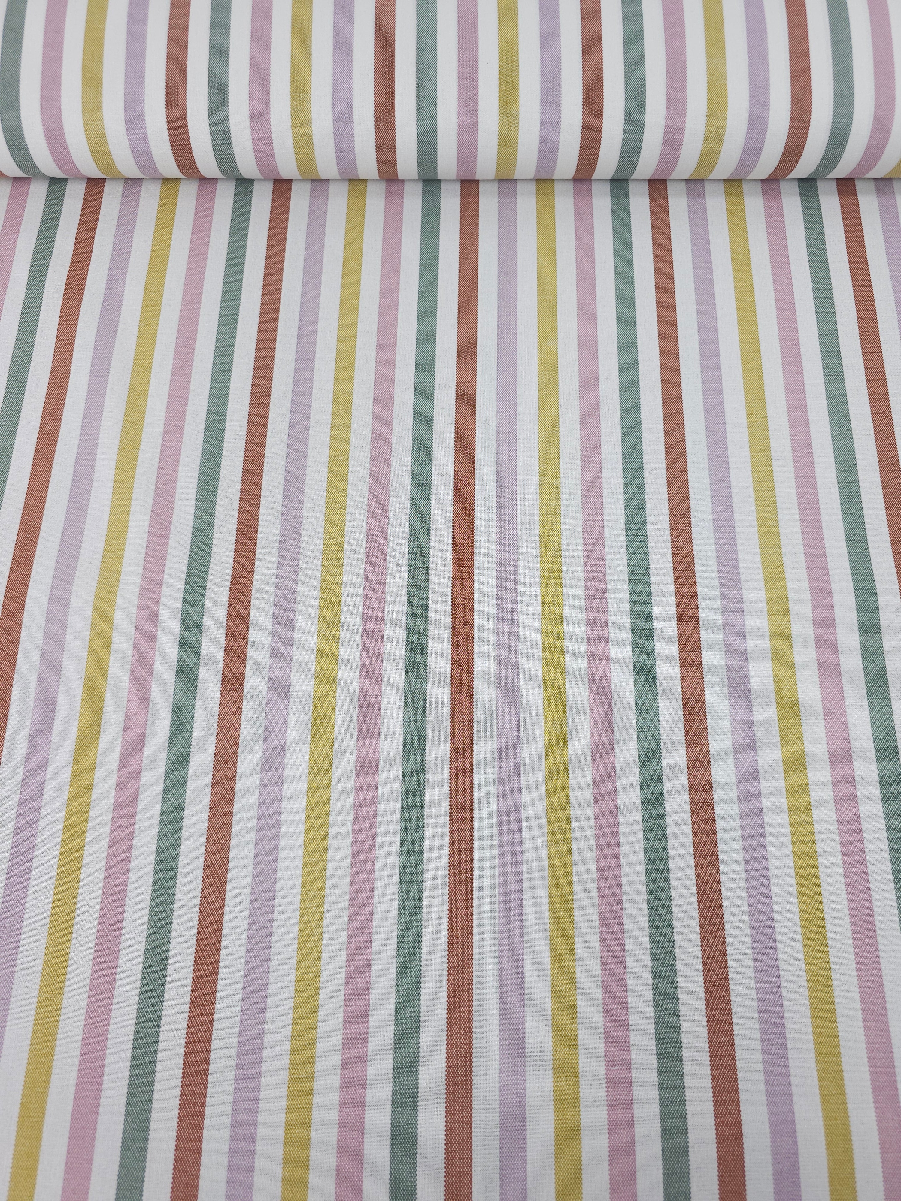Muted Pastel Stripe Canvas Cotton *EXTRA WIDE*