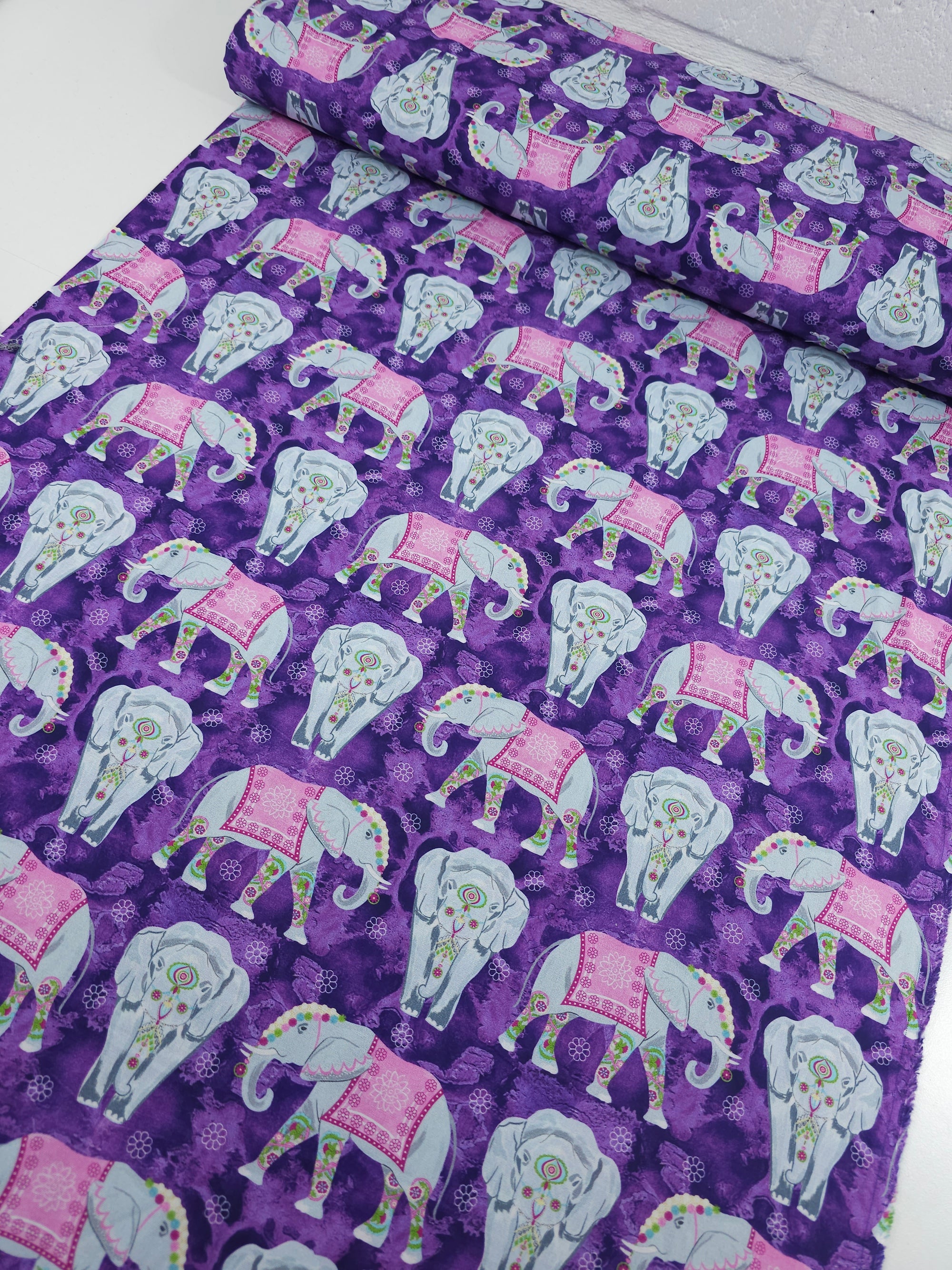Purple Elephant Festival 100% Cotton