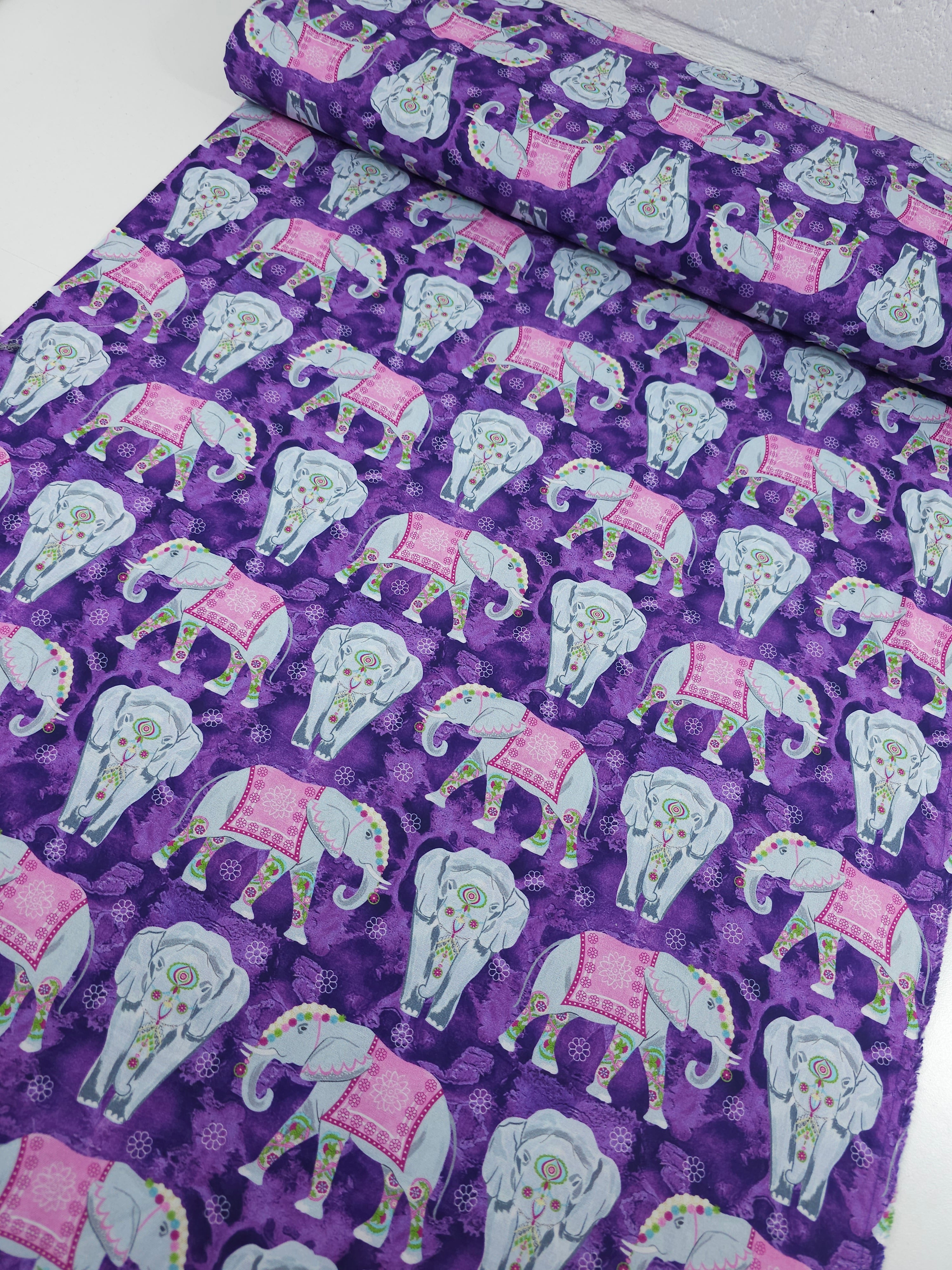 Purple Elephant Festival 100% Cotton