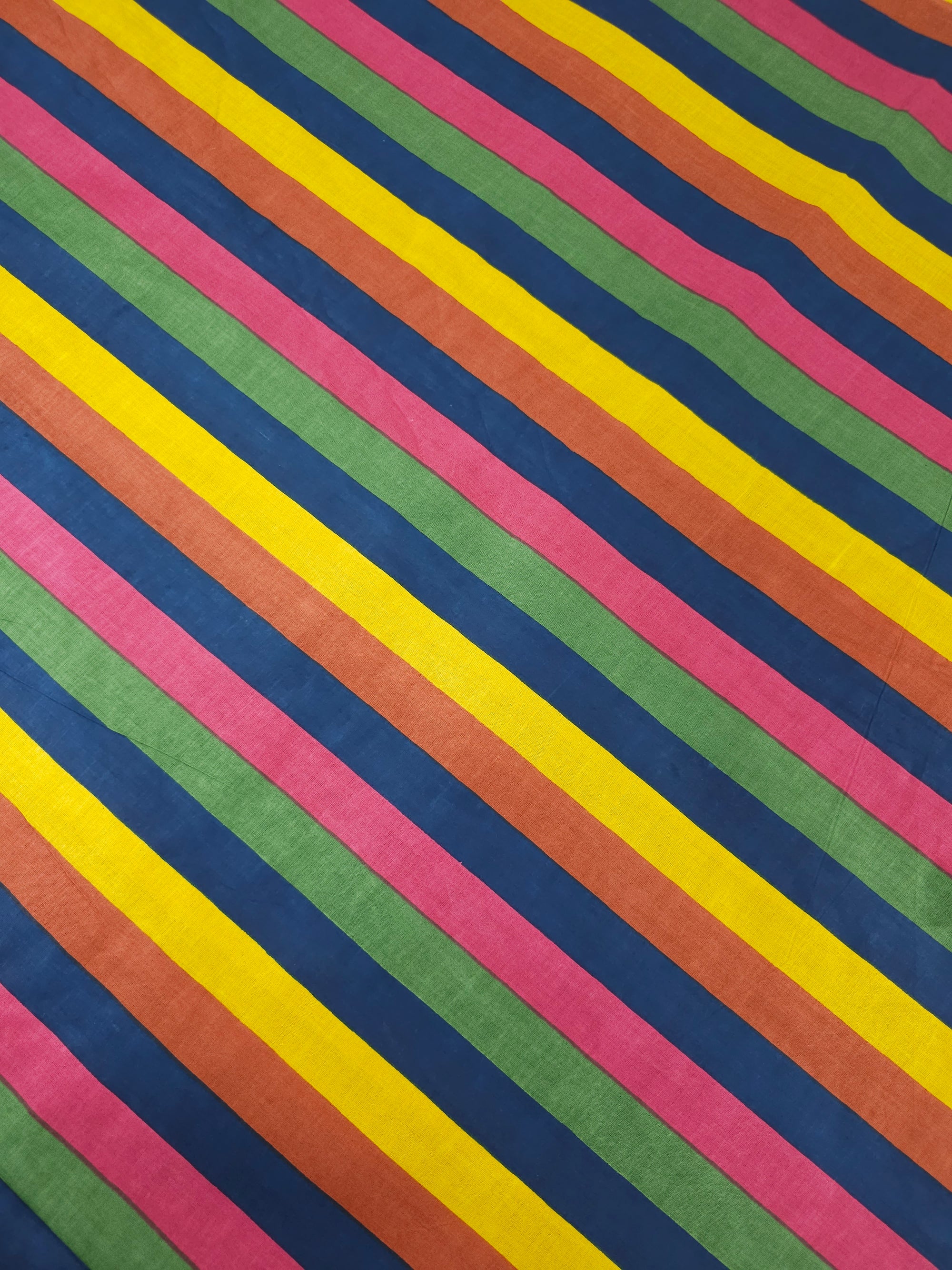 Deep Multi Stripe Lightweight Cambric Cotton