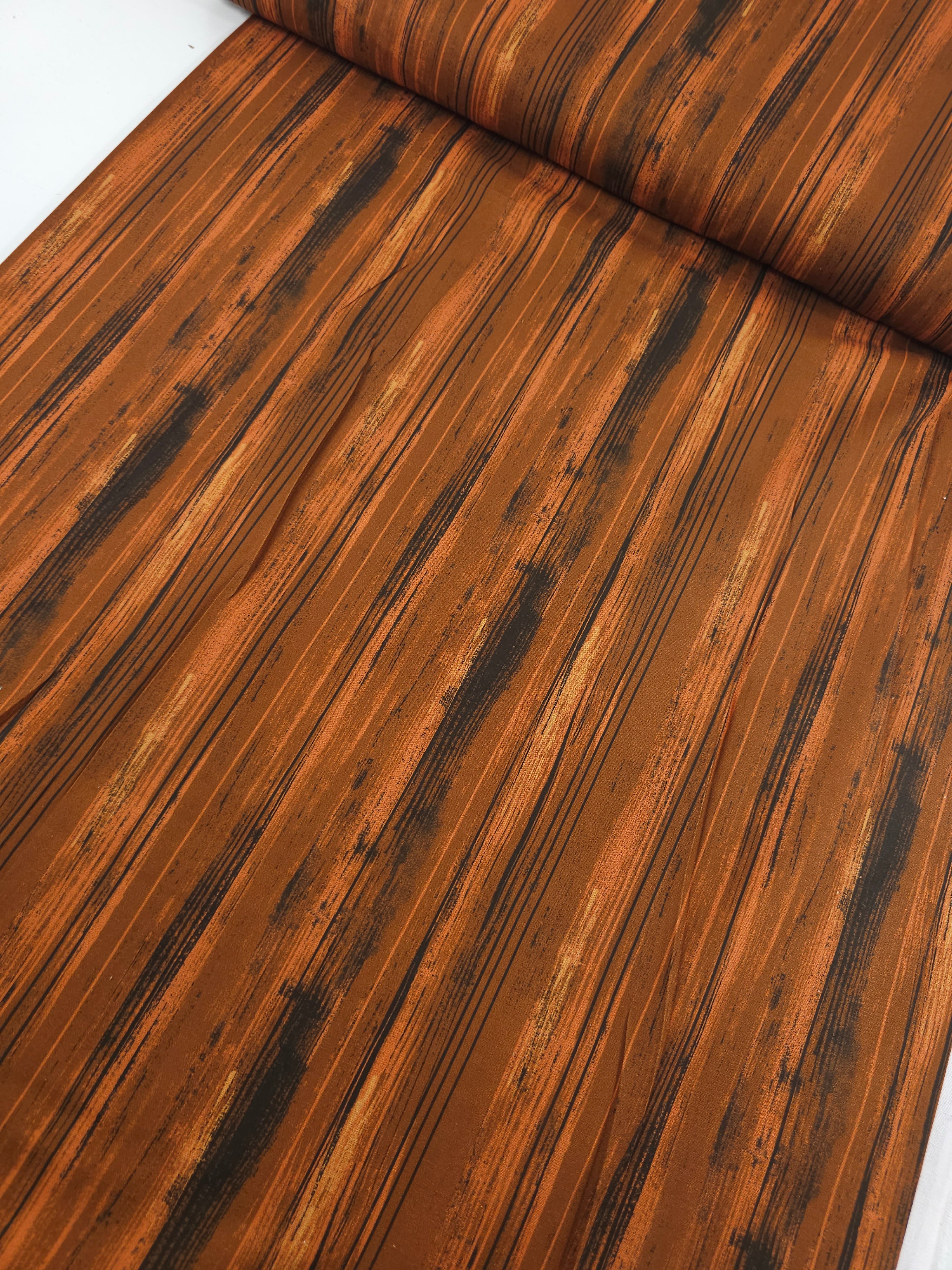 Rustic Brown Slab Stripe Streamer 100% Cotton