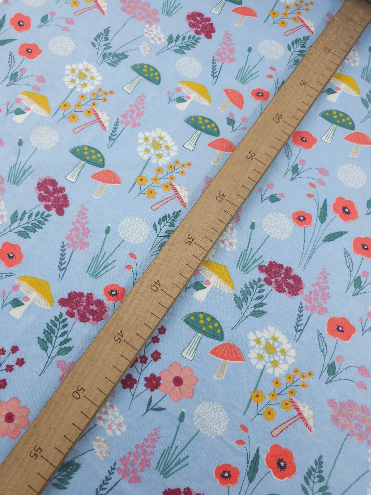 Ditsy Floral Mushroom Stems Lightweight Flannel Cotton