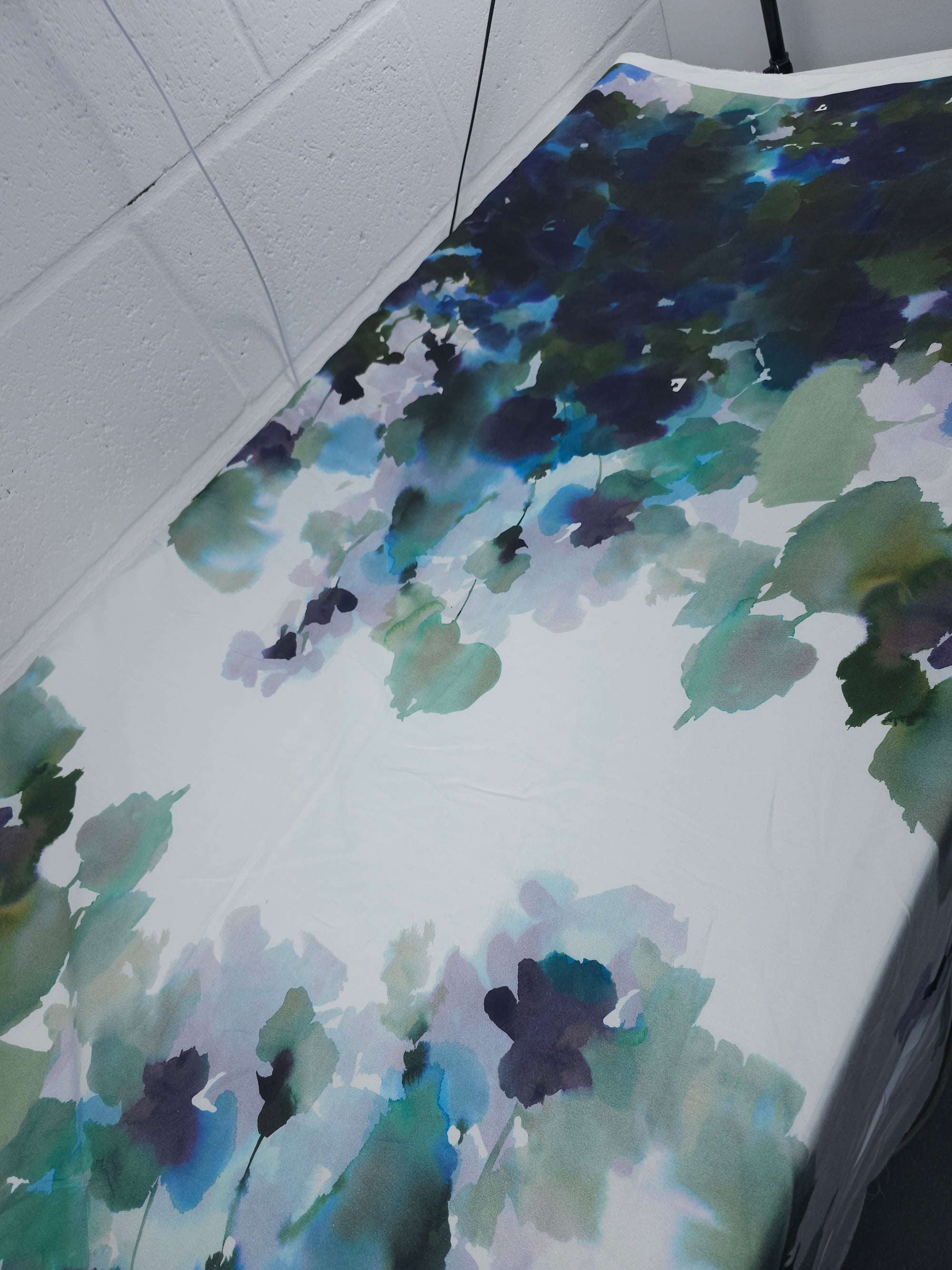 Watercolour Branch Smudge Lightweight Cotton Sateen