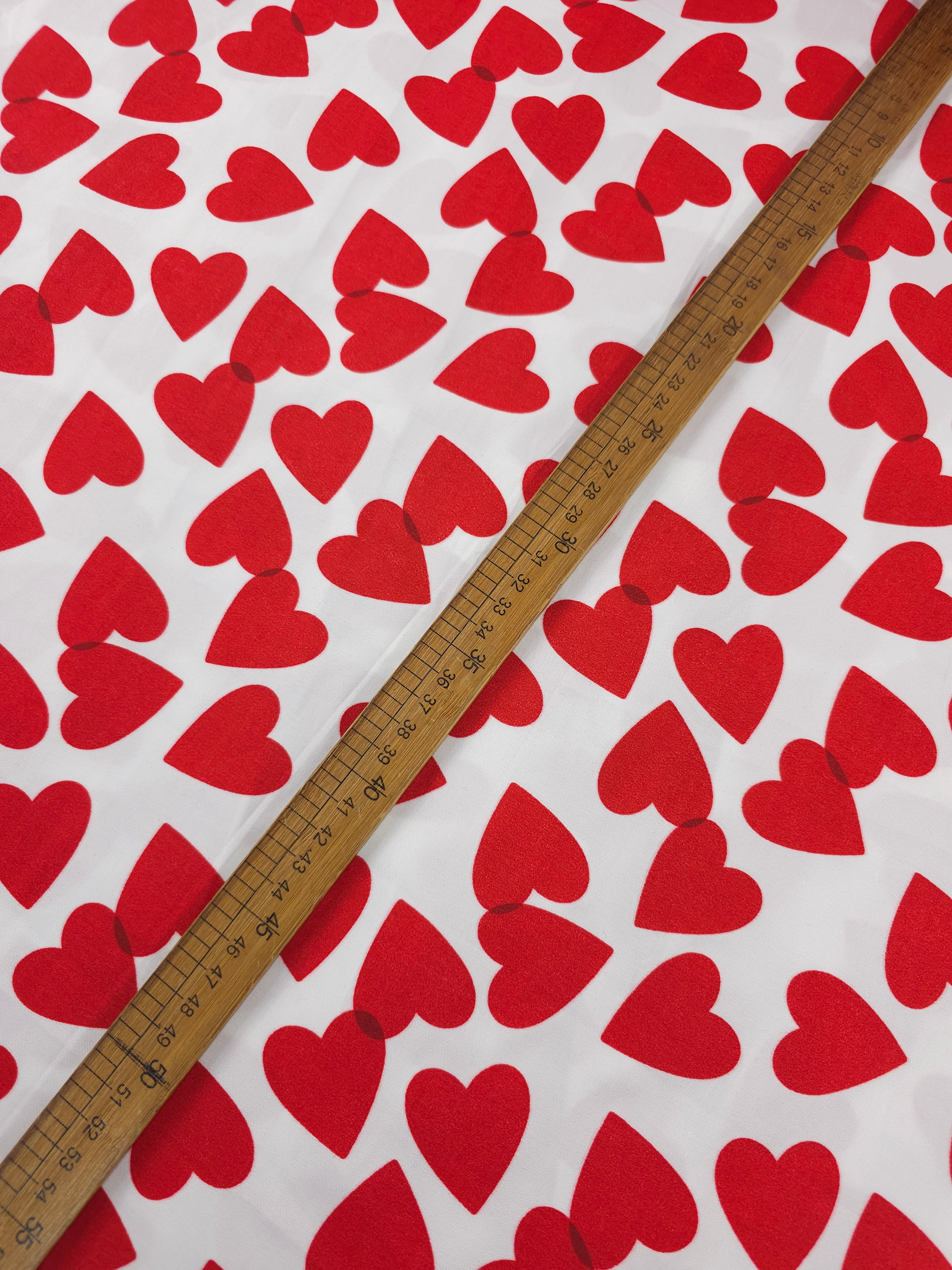 Red/White Small Floating Hearts 100% Cotton 102" *EXTRA WIDE*