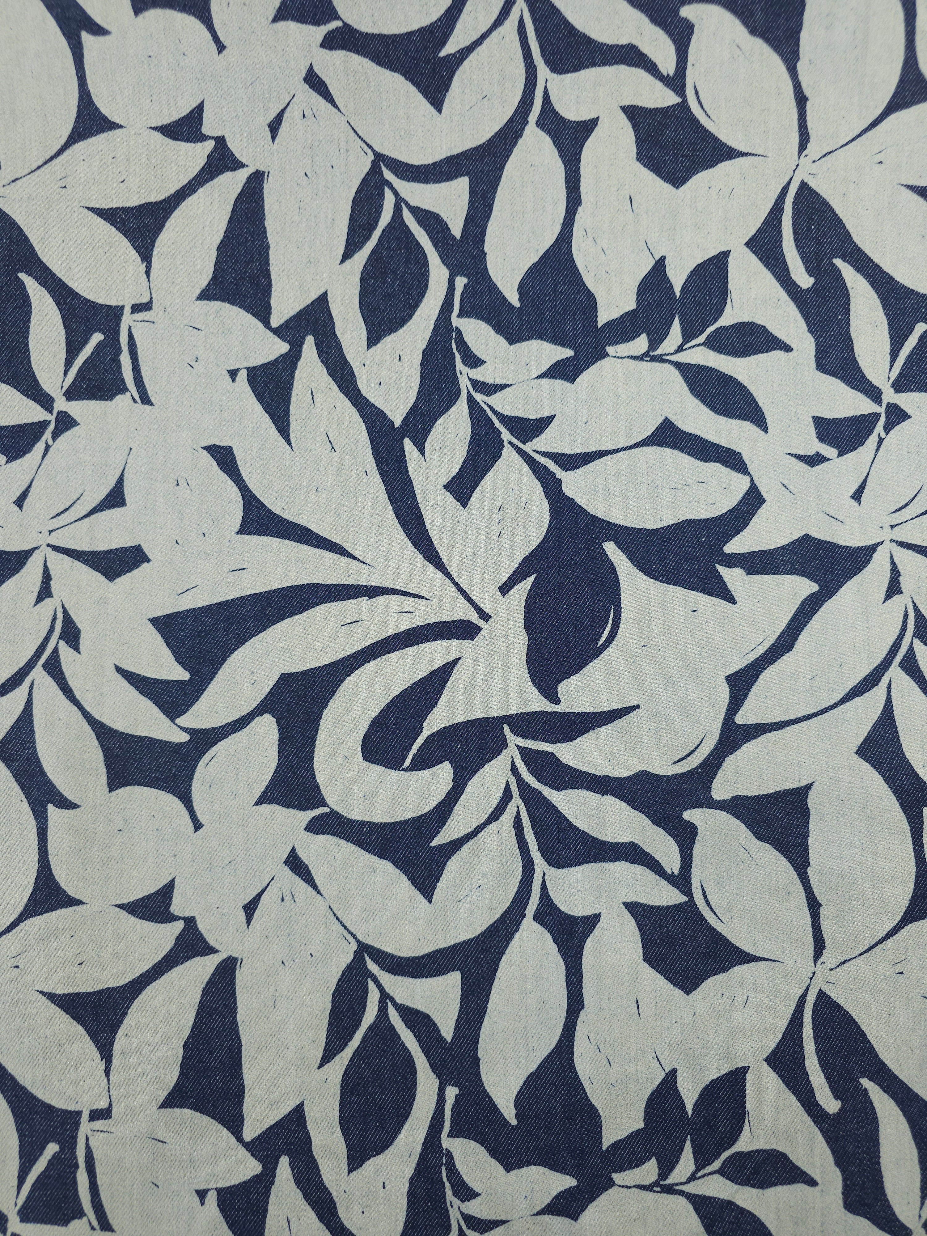 Navy/Fawn Flower Petal Denim