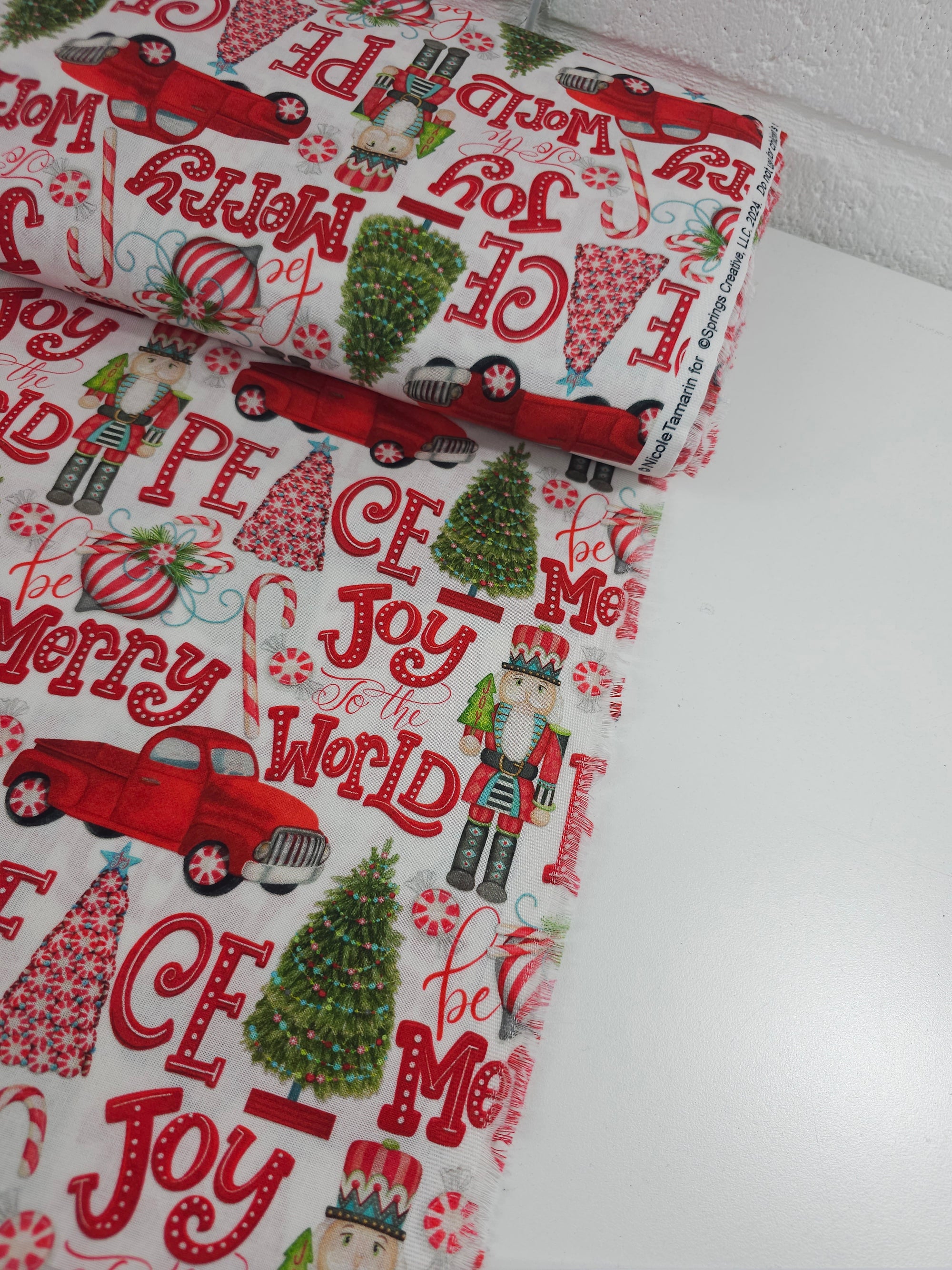 Peppermint Joy Christmas 100% Cotton