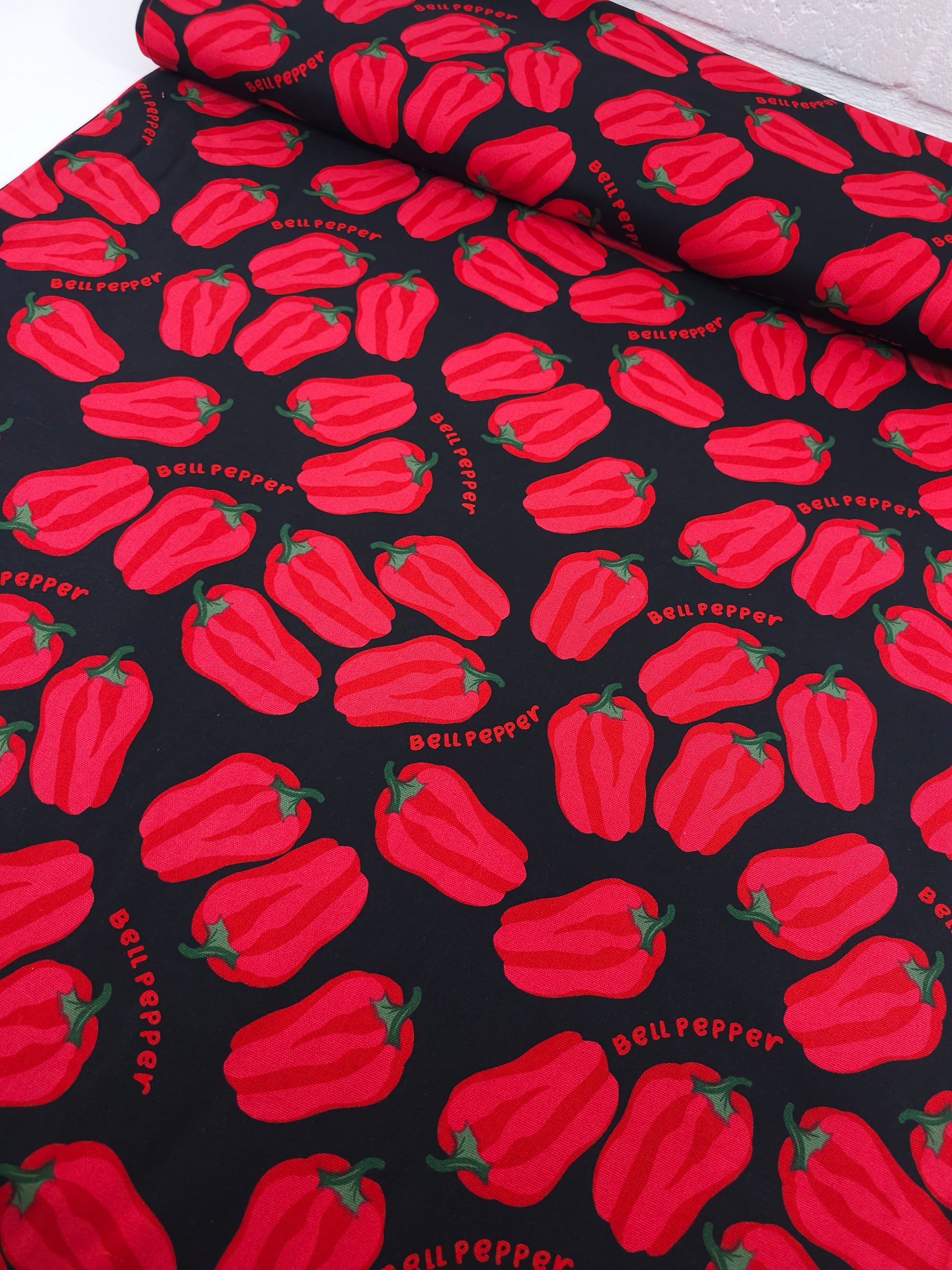 Red/Black Bell Pepper Lightweight Canvas Cotton