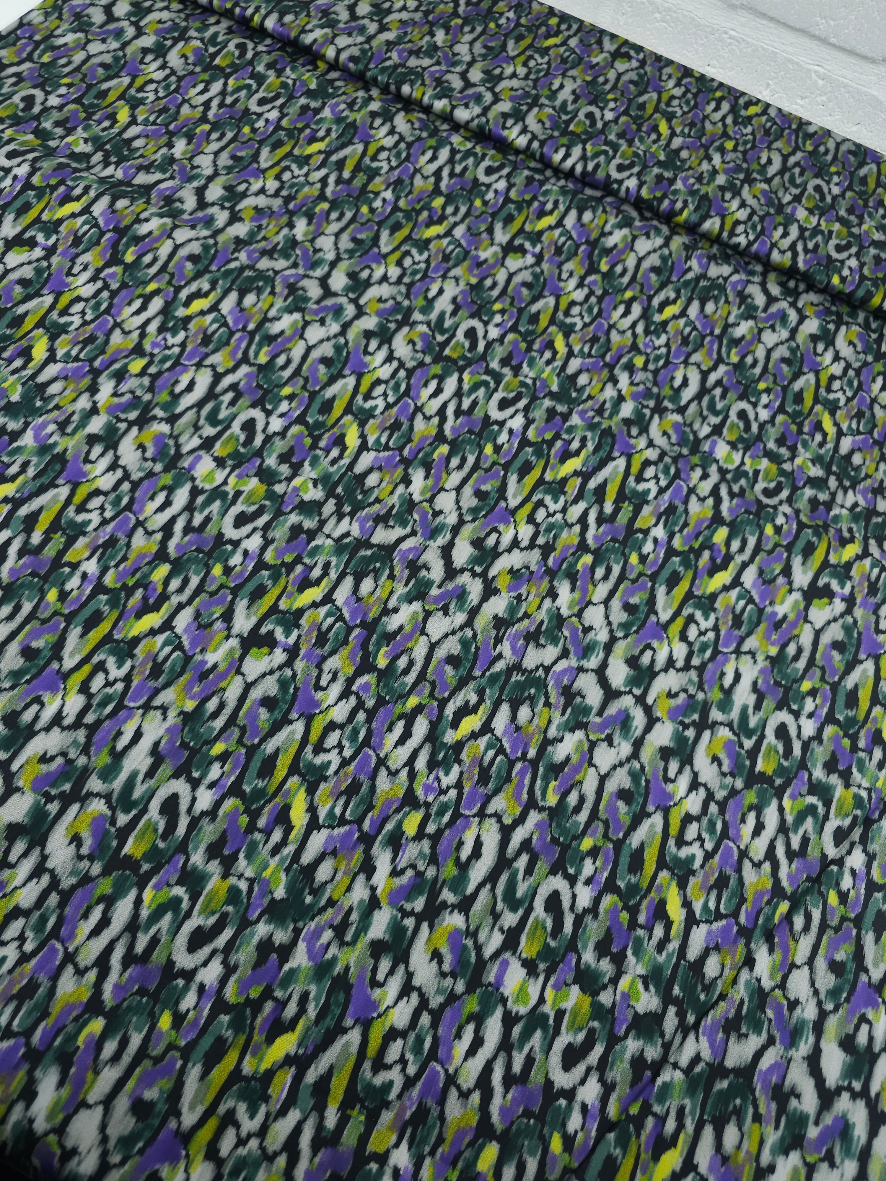 Purple/Green Abstract Buzz Cotton Sateen 57"