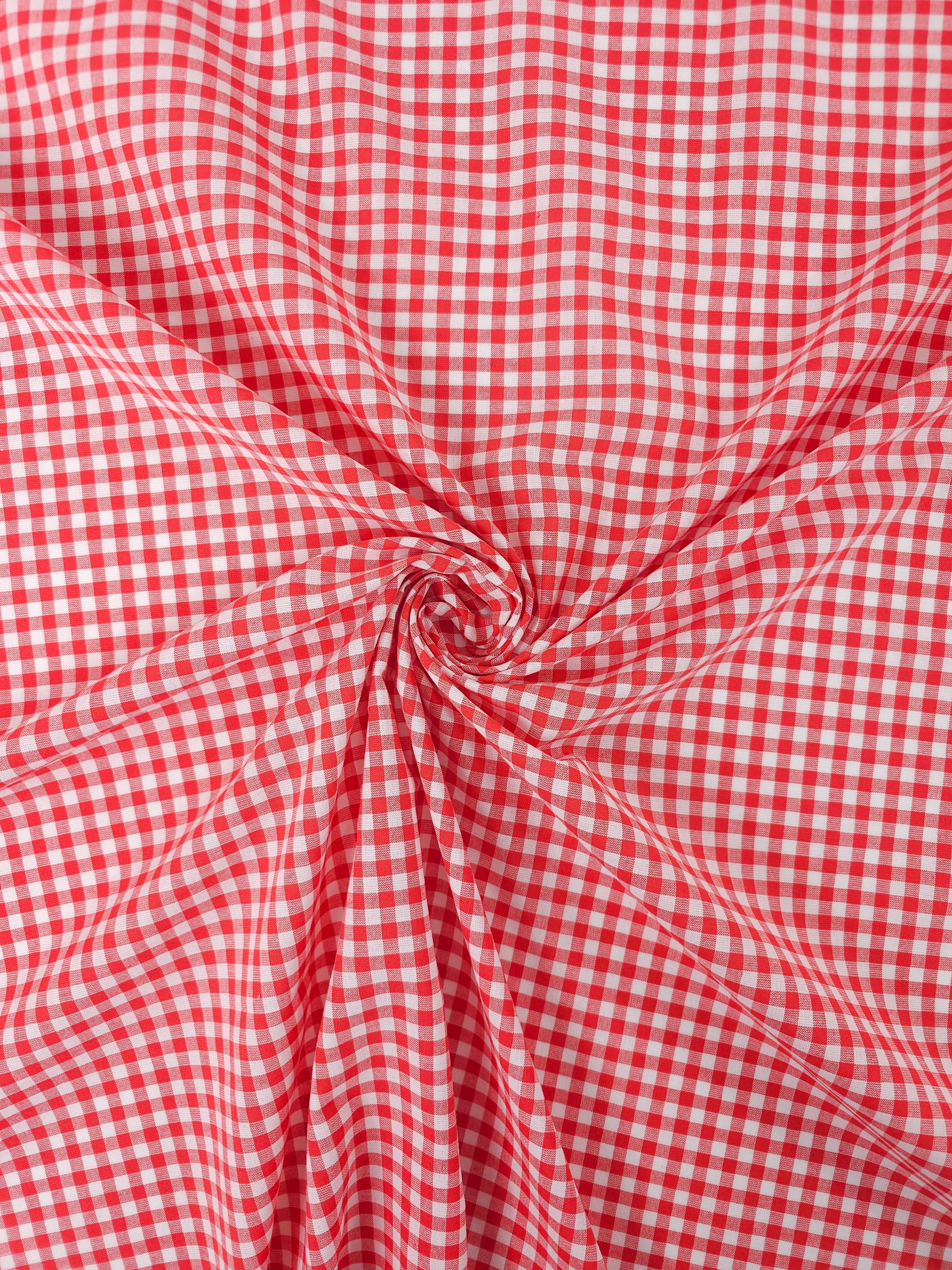 Red/White Gingham Lightweight Cotton