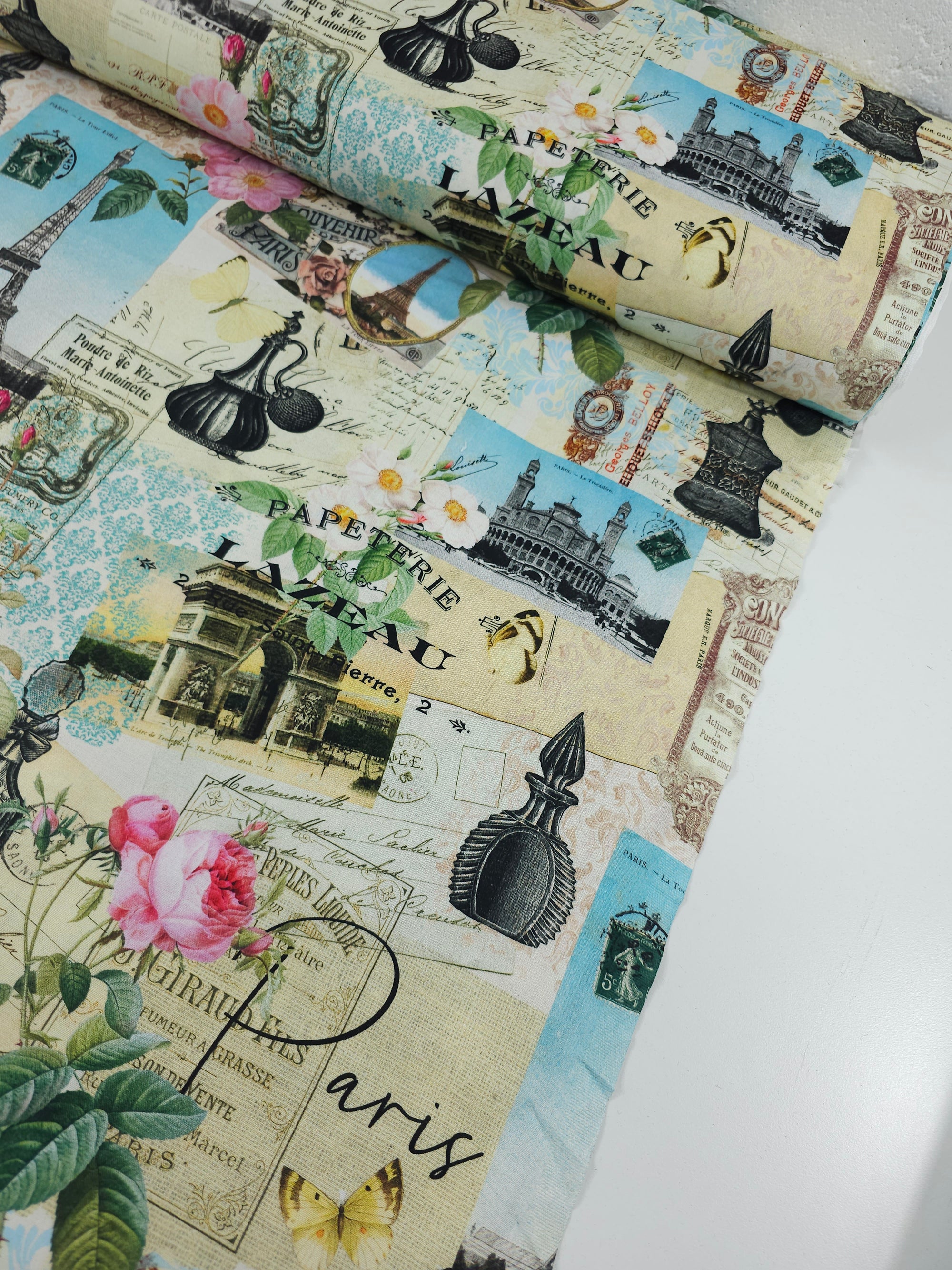 Belle Fleur Paris Collage 100% Cotton