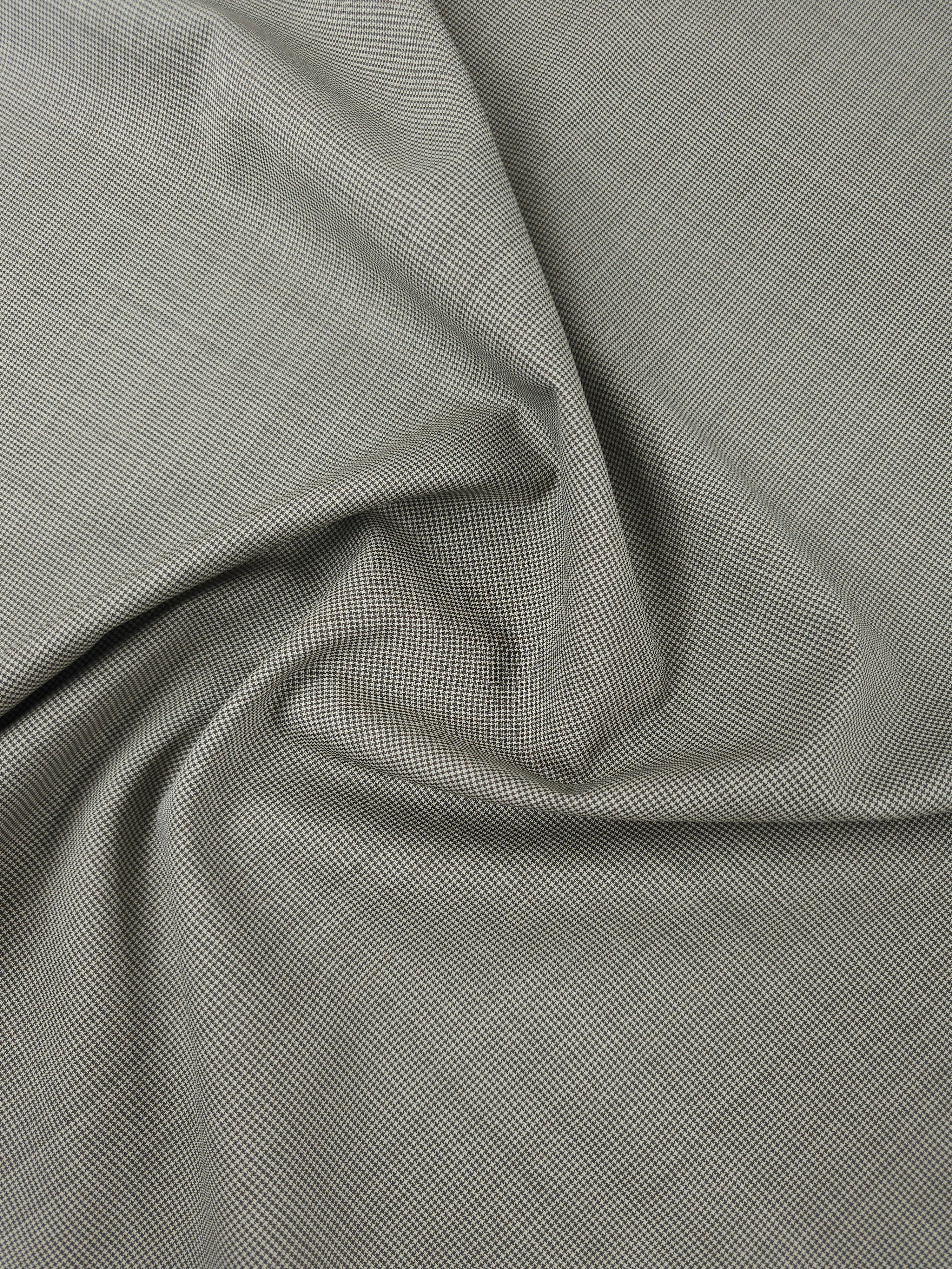 Greige Mini Dogtooth Wool Suiting