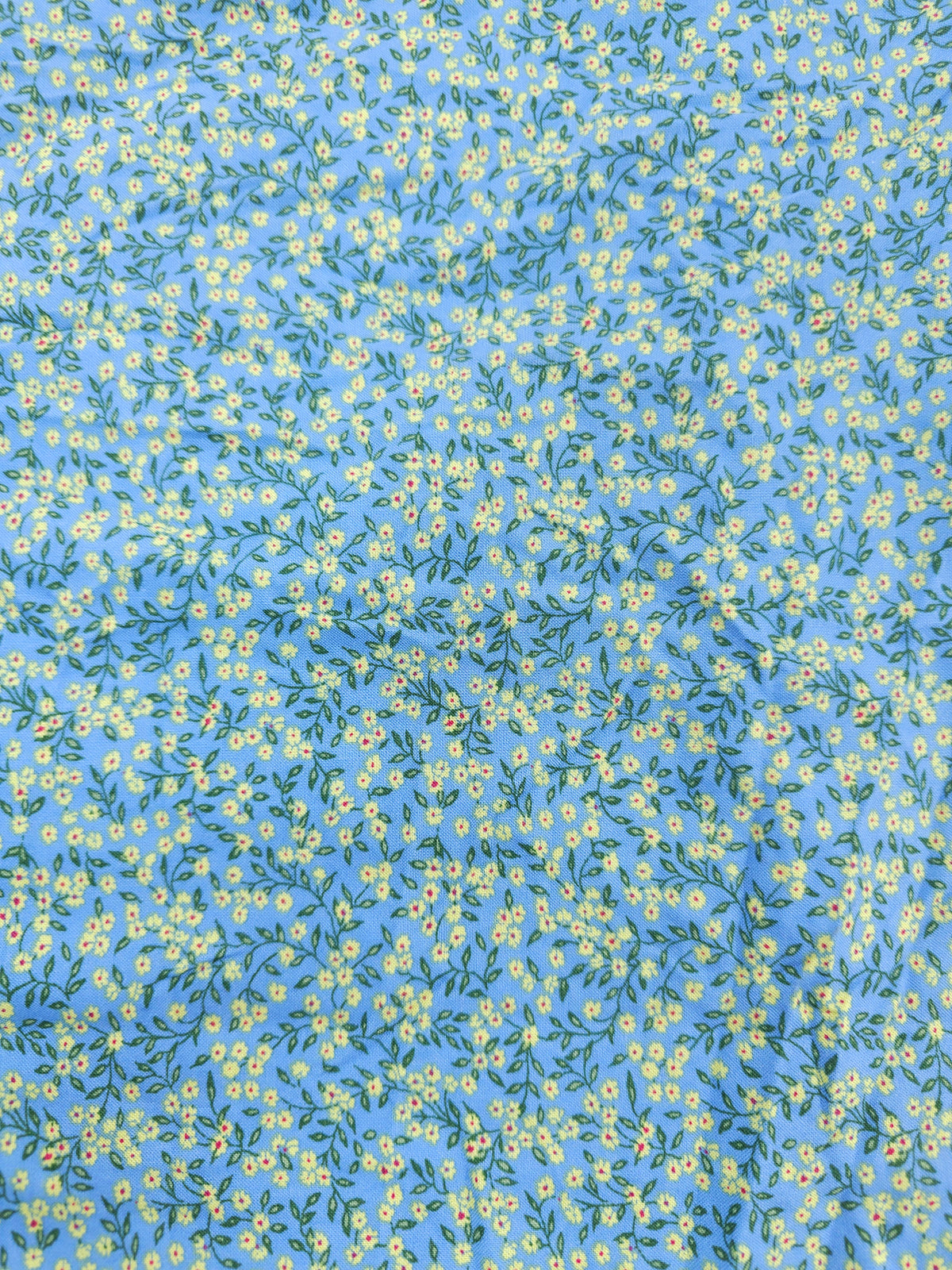 Dainty blue yellow floral Viscose- 2.3m piece