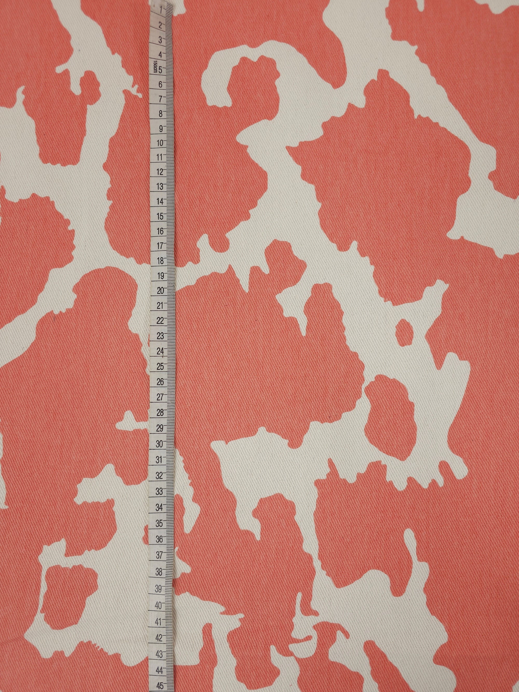 Peachy Coral Cow Denim