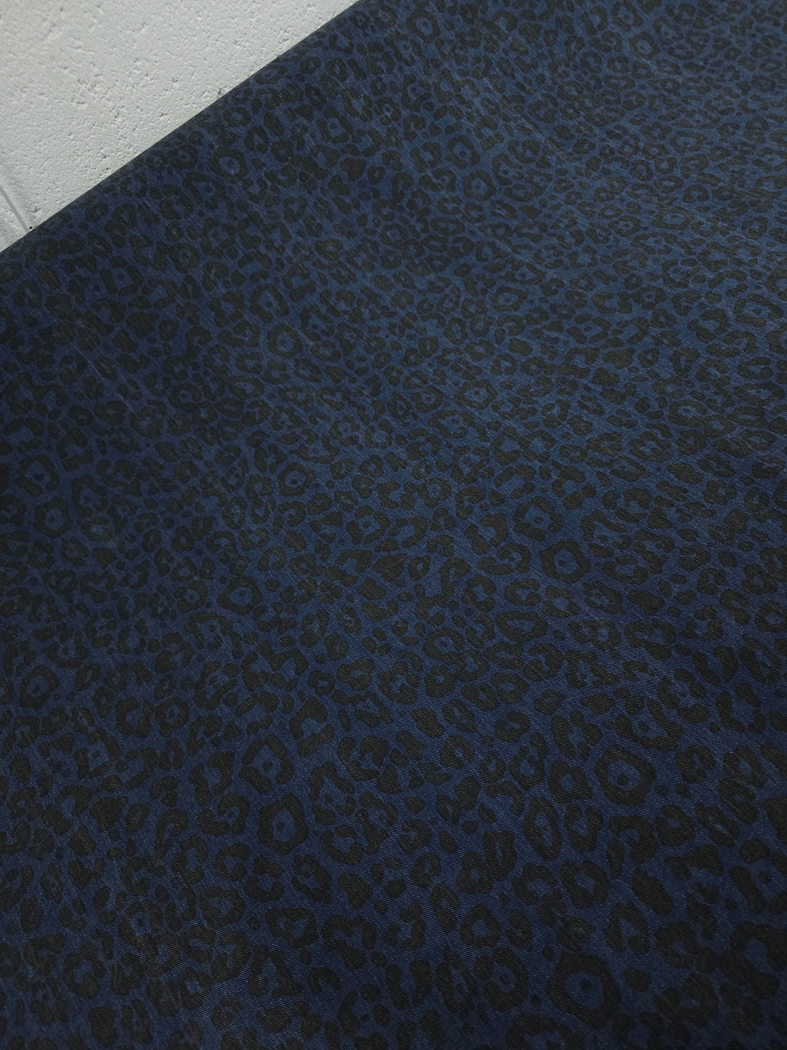 Blue Washed Leopard Dressmaking Denim