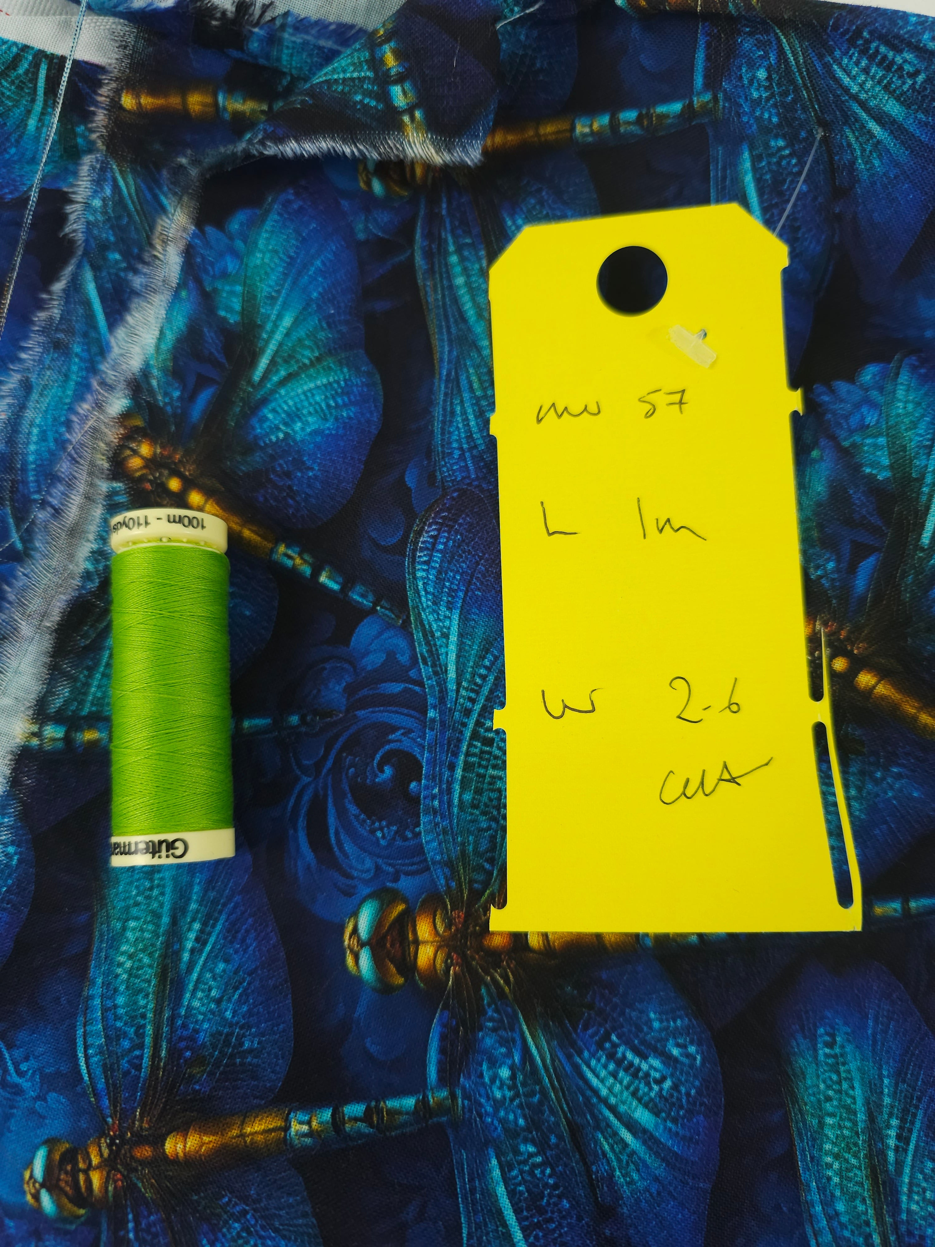 Blue rose dragonfly Cotton- 1m piece