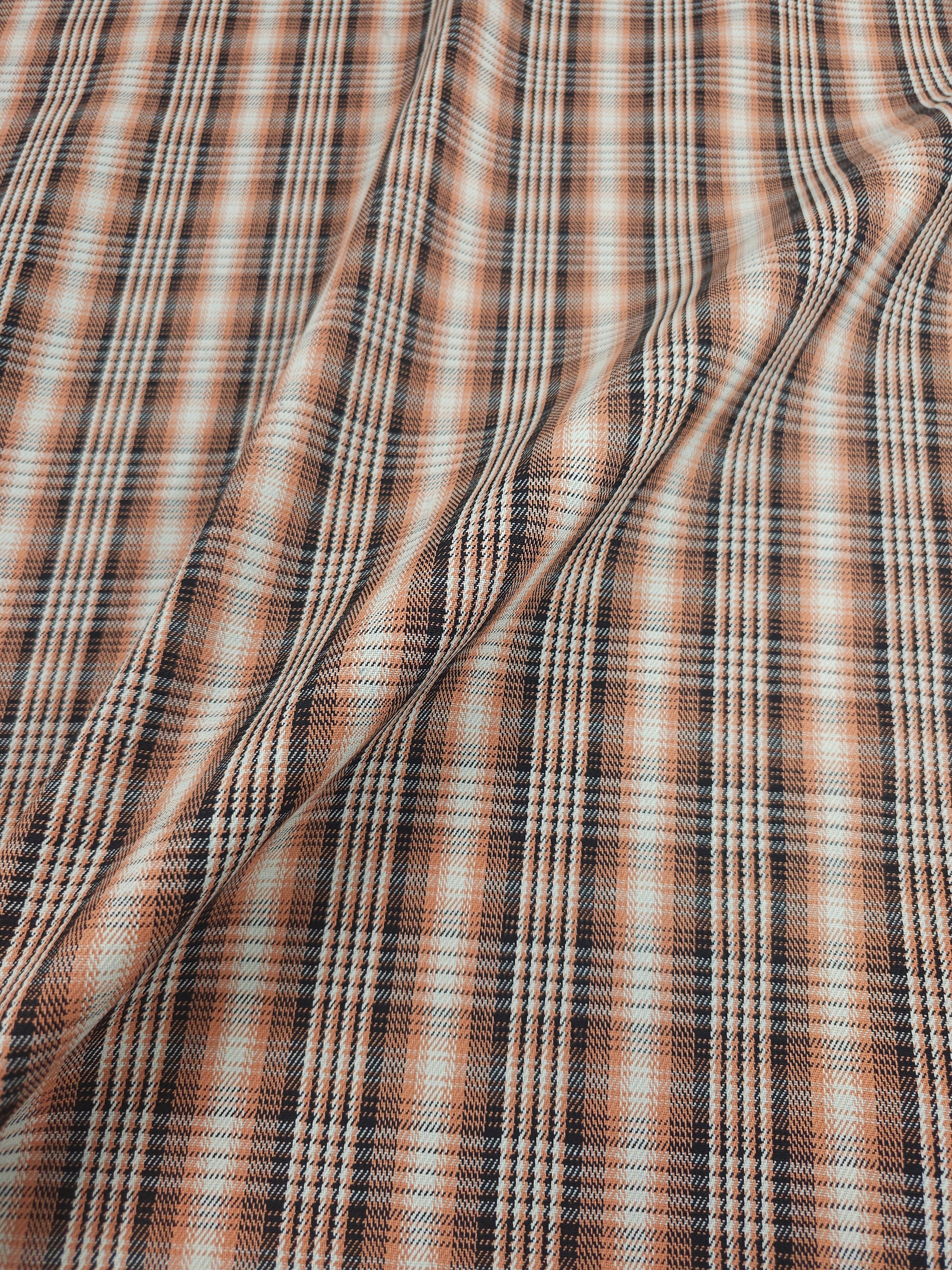 Peachy Rust Tartan Denim