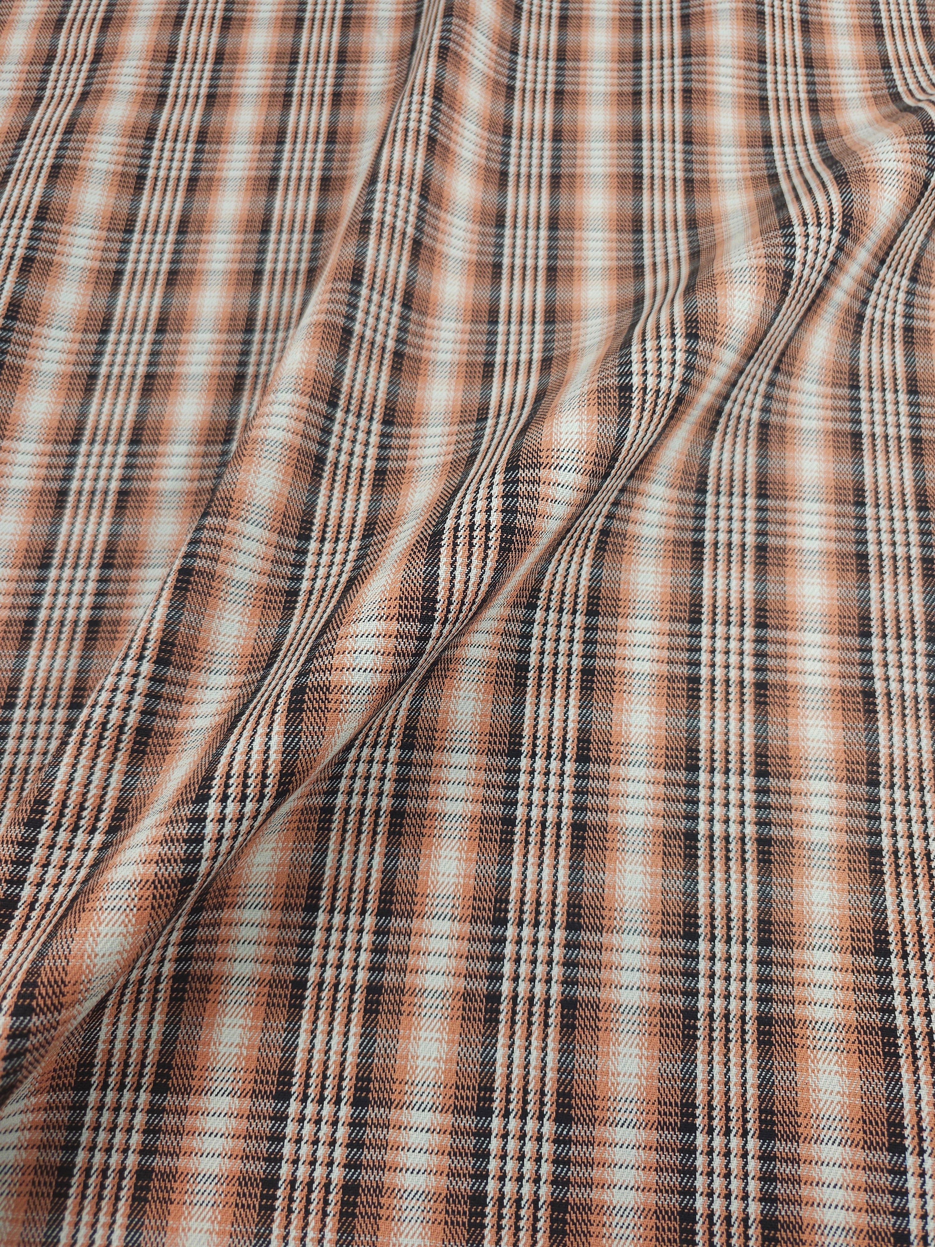 Peachy Rust Tartan Denim