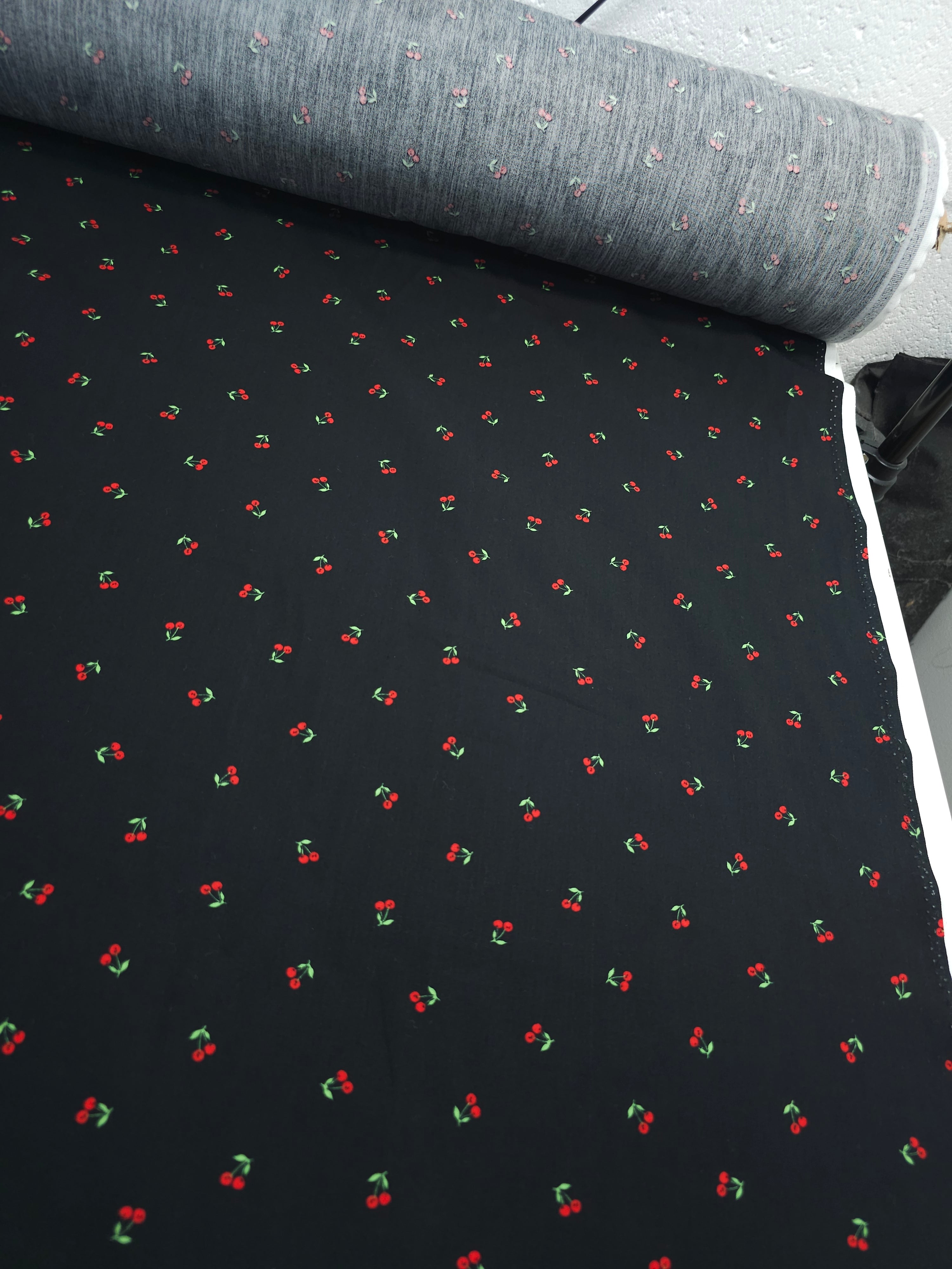 Mini Floating Cherry Cotton Poplin