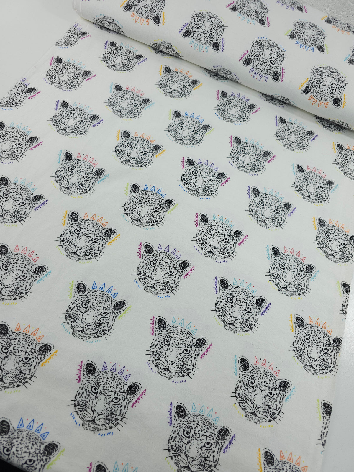 Abstract Leopard Heads Lightweight Flannel Cotton - Joann