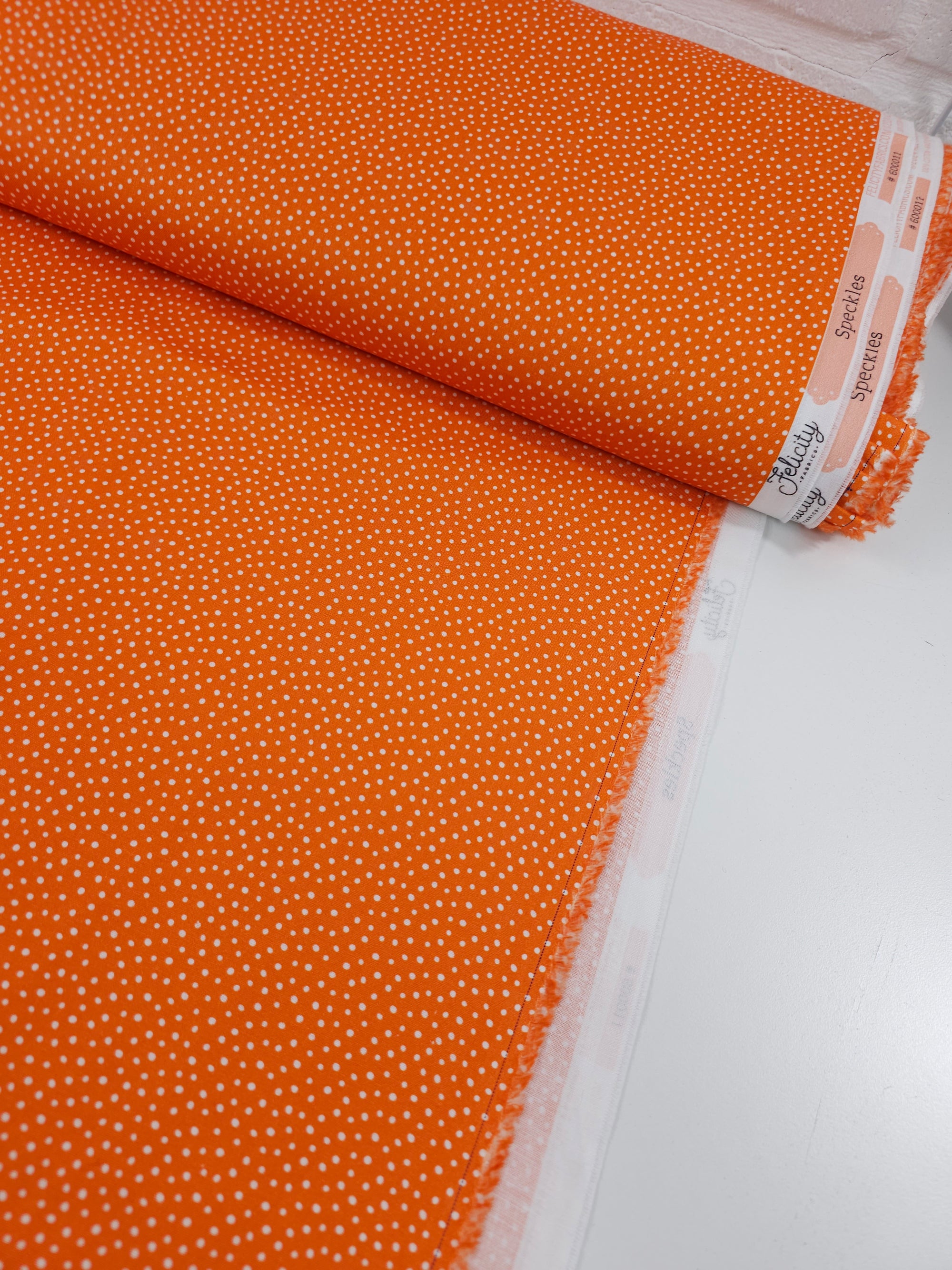 Orange/White Mini Polka 100% Cotton