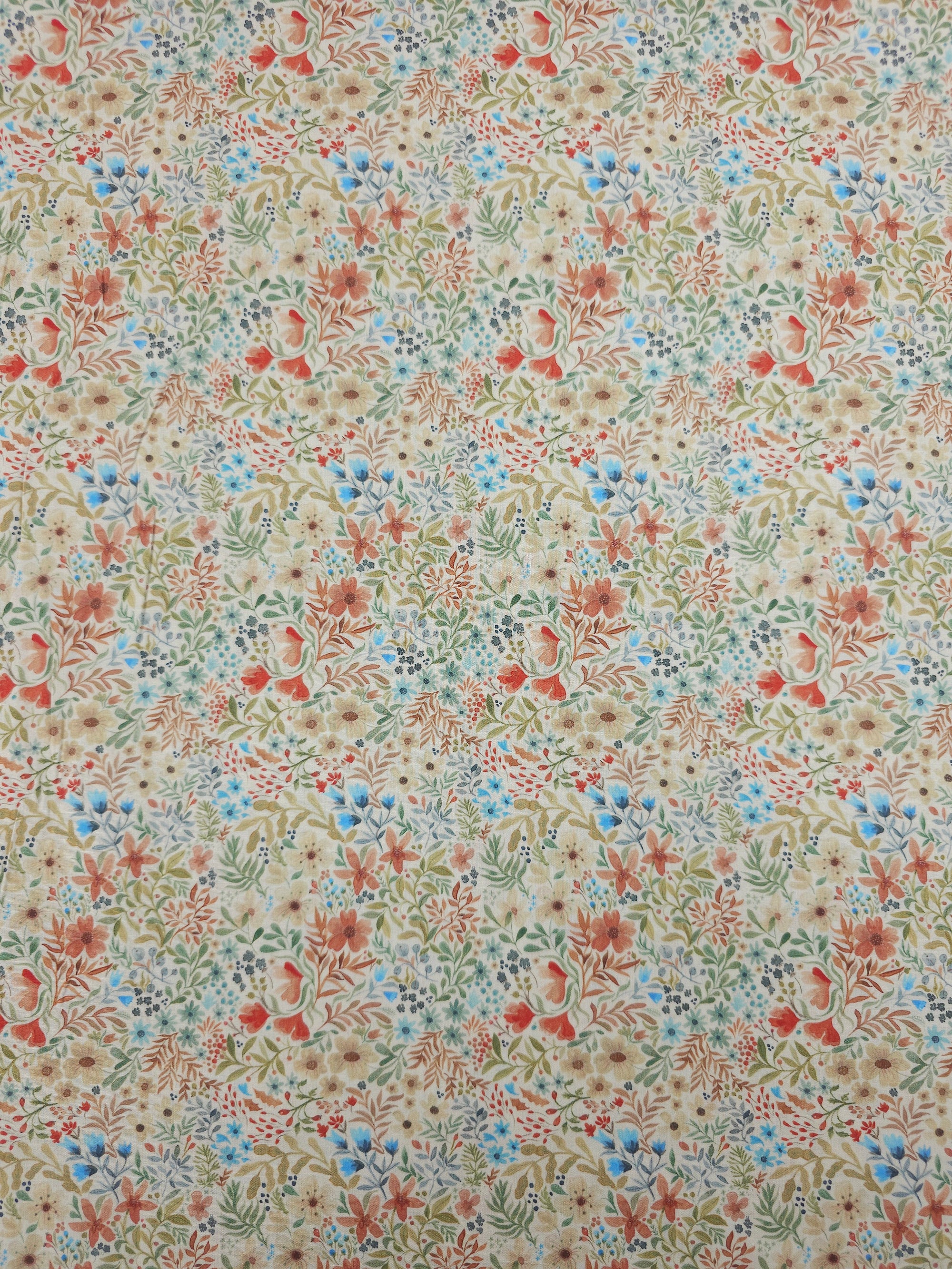 Warm Ditsy Floral Meadow Lightweight Cotton 57"