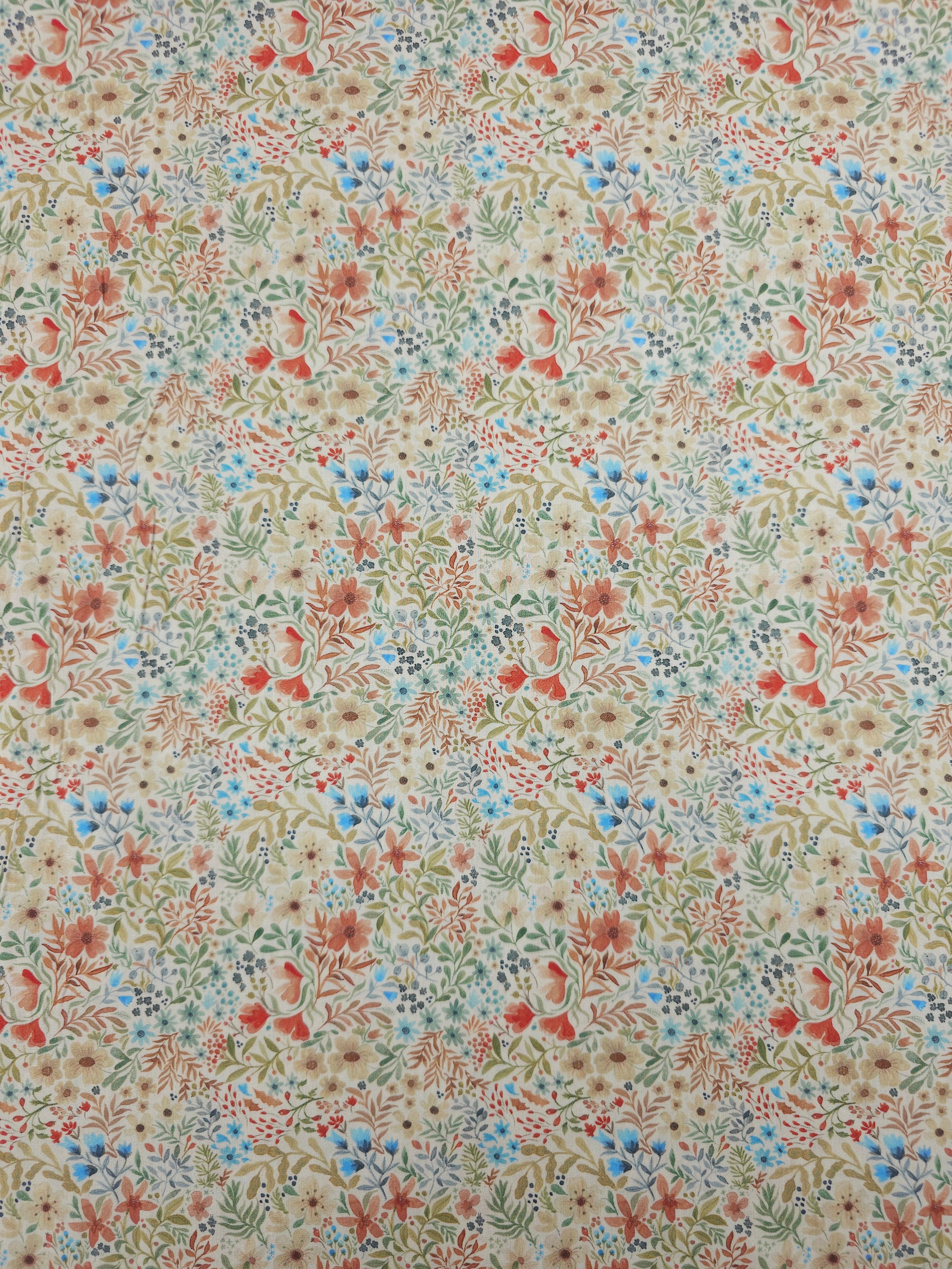 Warm Ditsy Floral Meadow Lightweight Cotton 57"