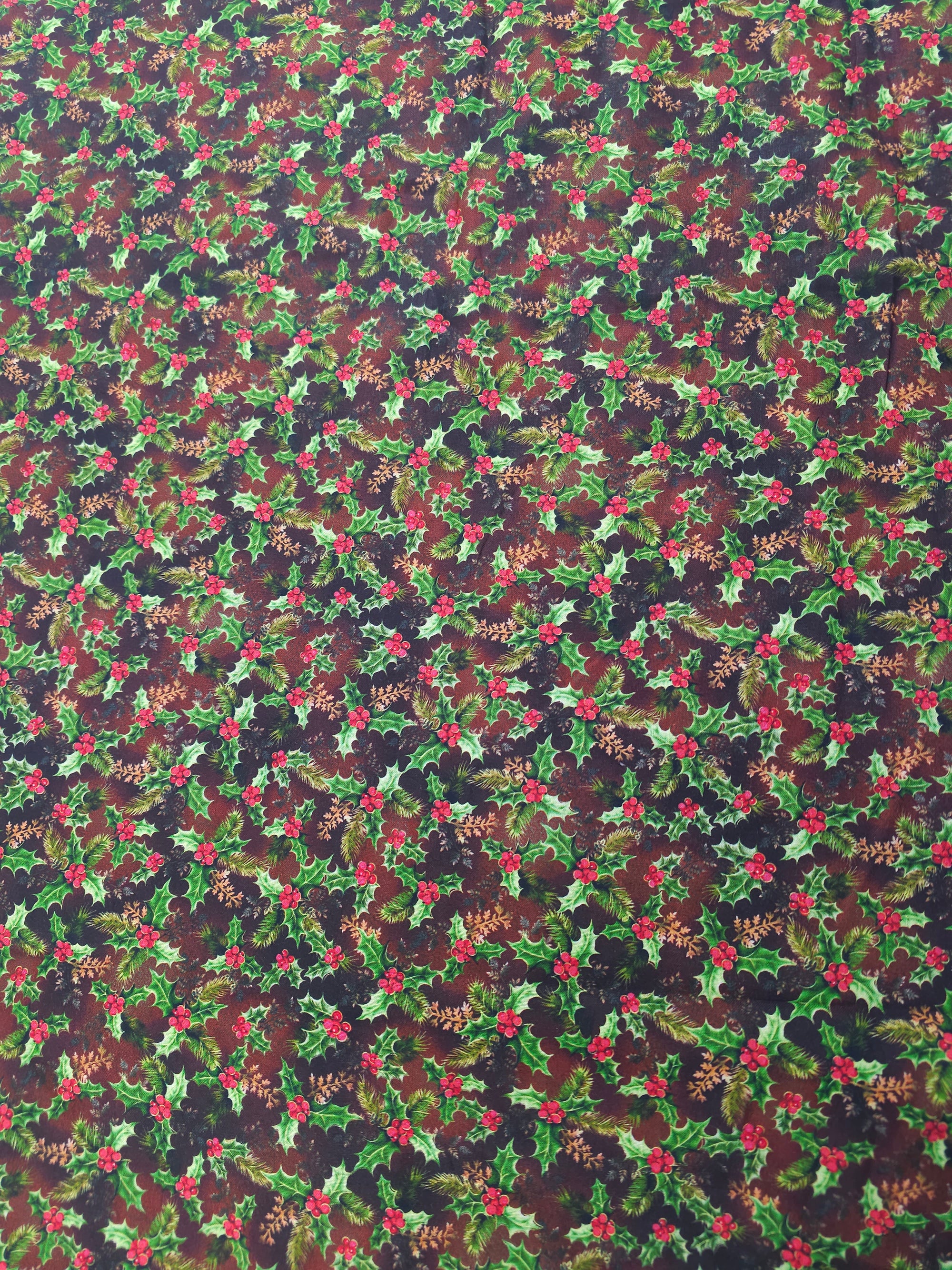 Dark holly leaf Cotton- 2m piece