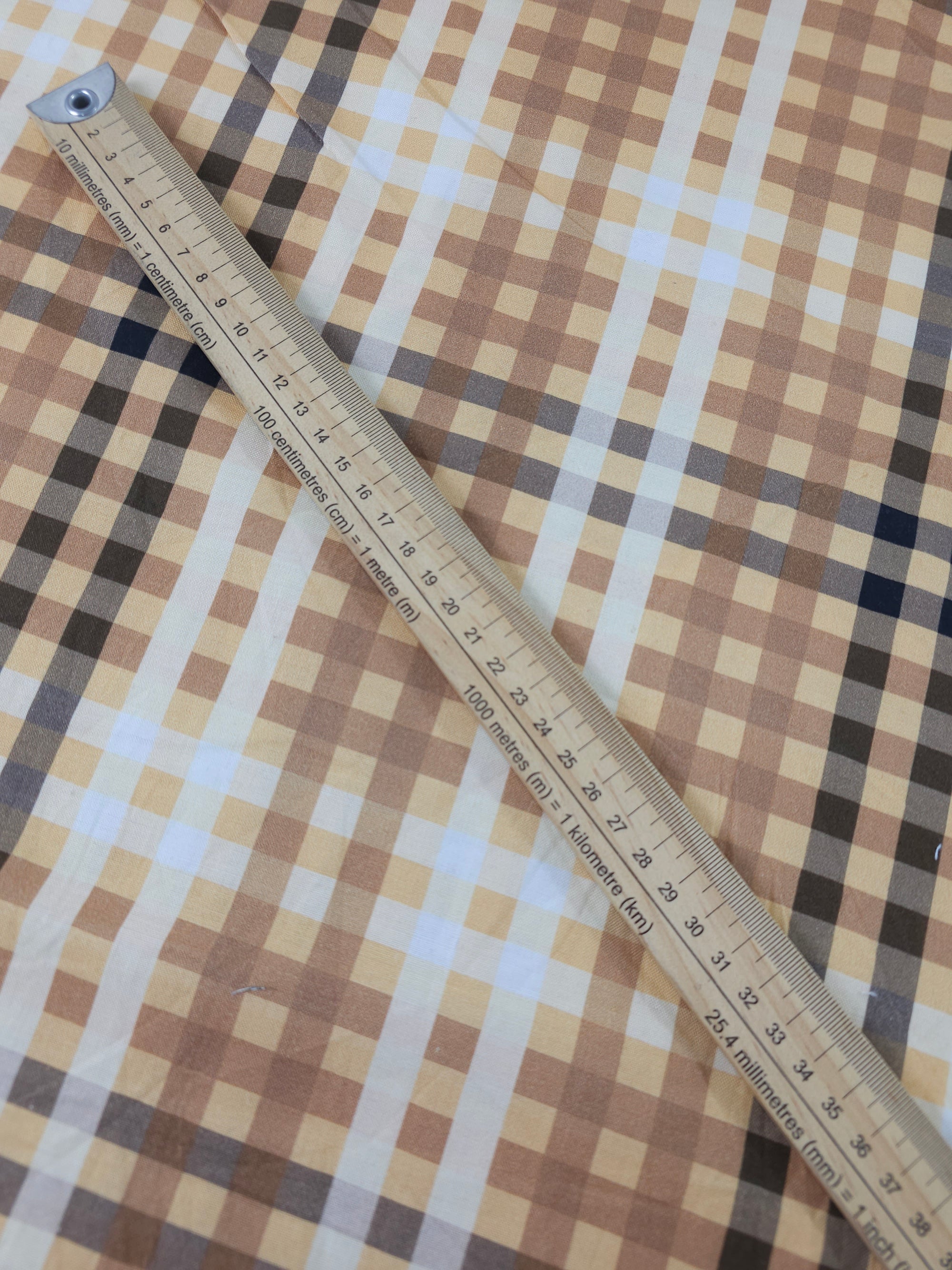 Sand/Black Tartan 100% Cotton