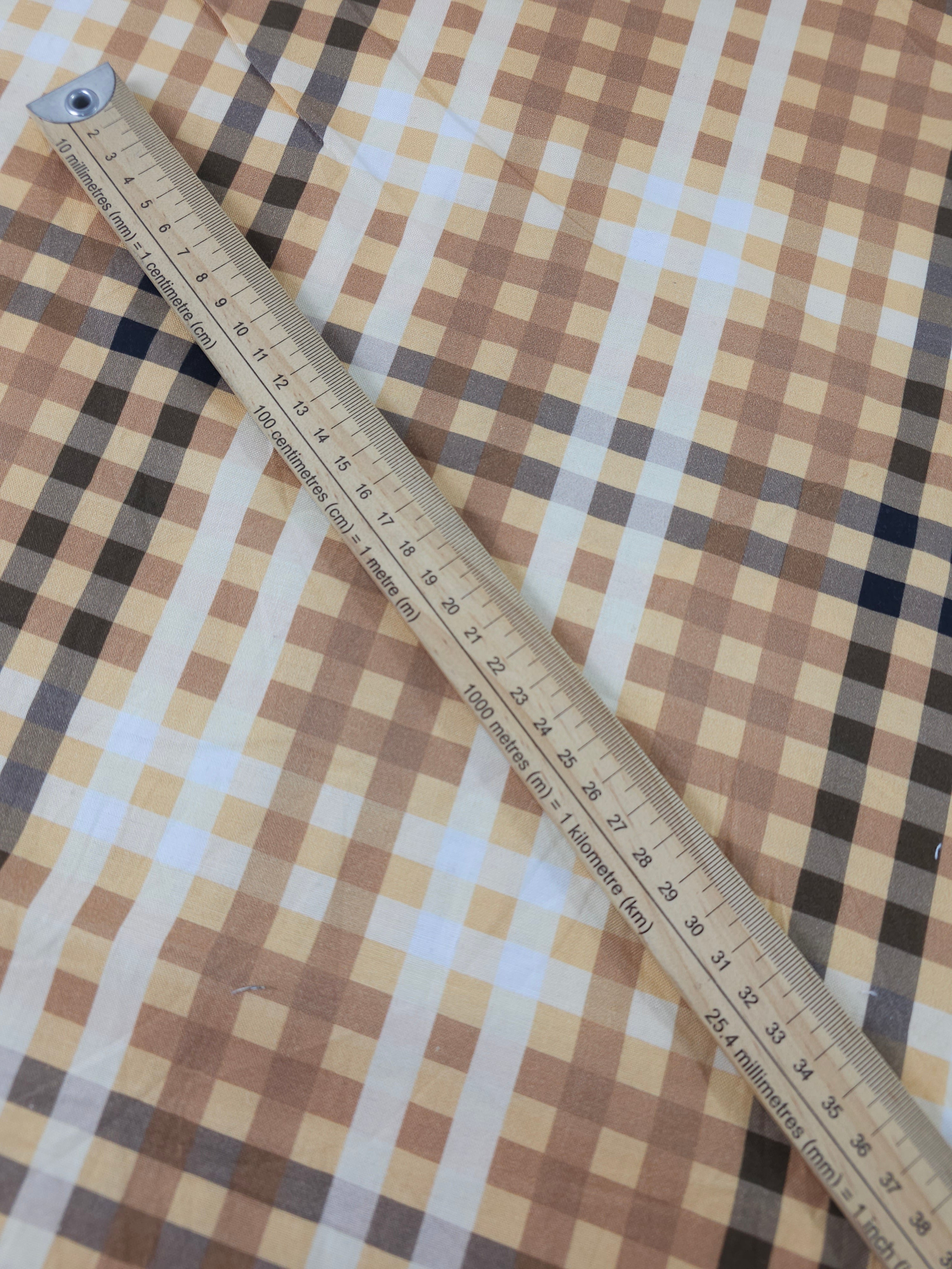 Sand/Black Tartan 100% Cotton