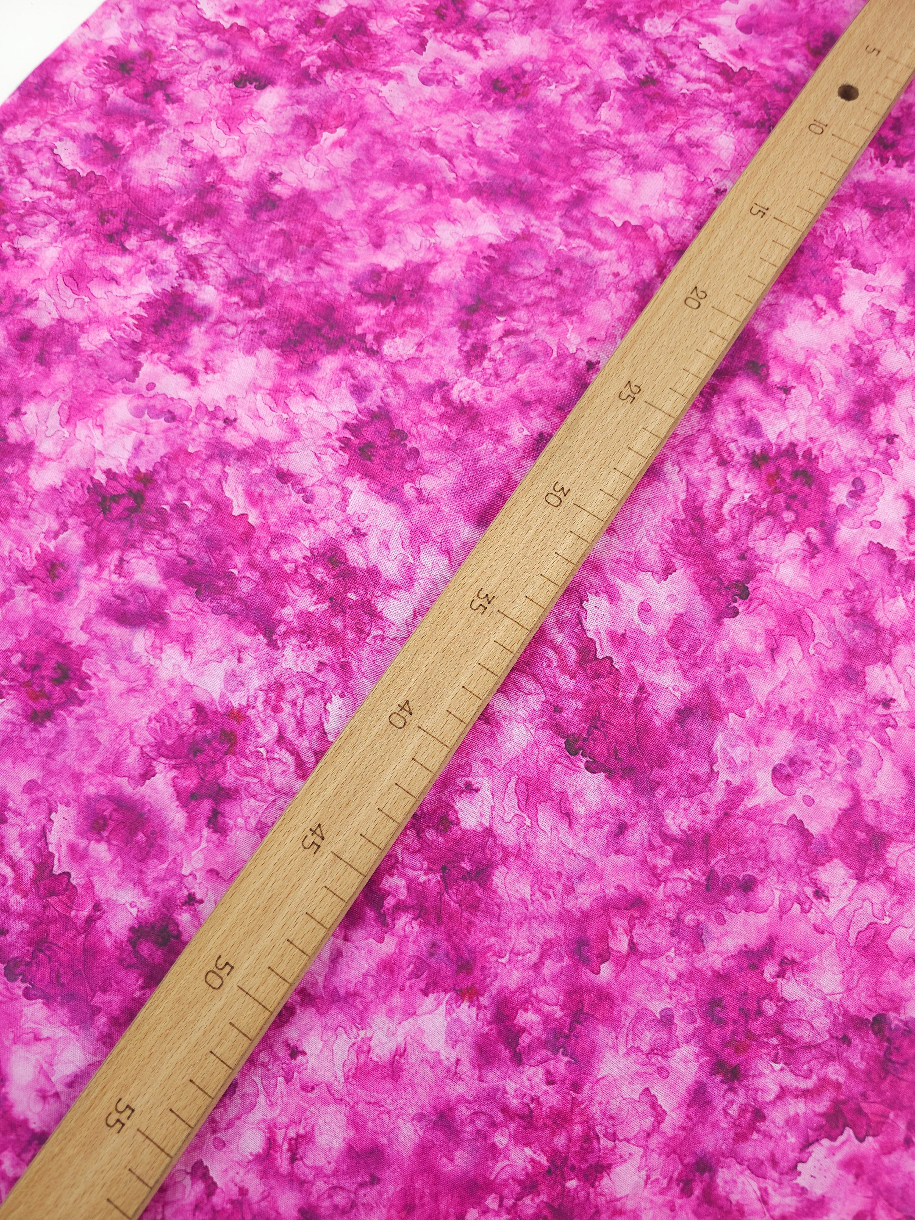 Fuchsia Pink Iris Watercolour Smoke 100% Cotton