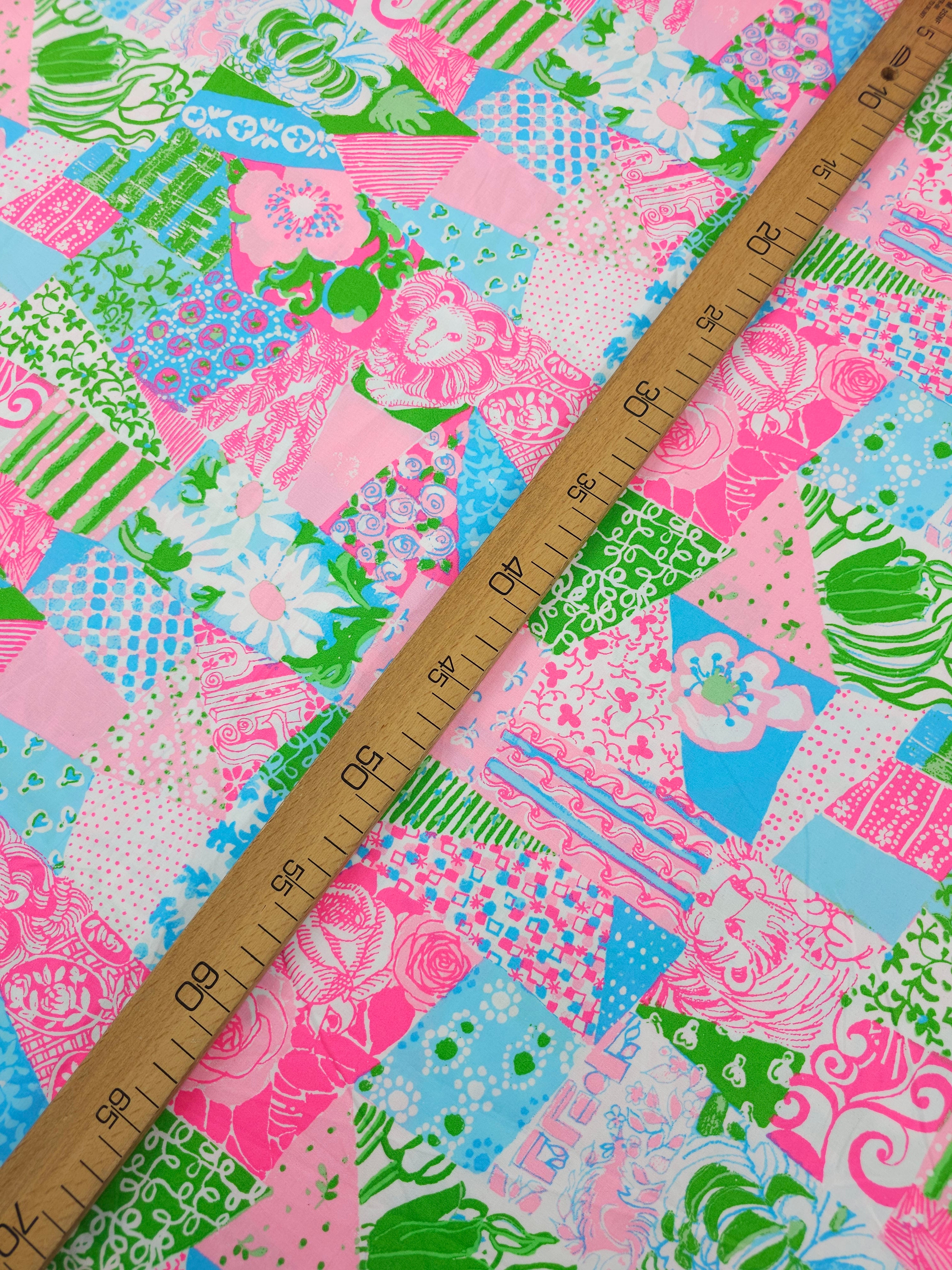 Neon Colour Shifter Abstract Floral Lion Cotton Poplin - Lilly Pulitzer