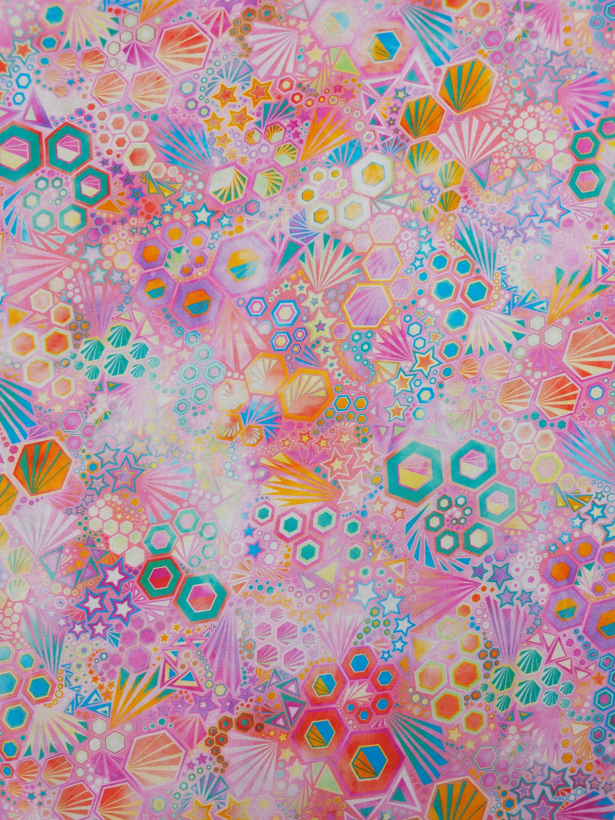 Pink Star Phantasma 100% Cotton - Robert Kaufman