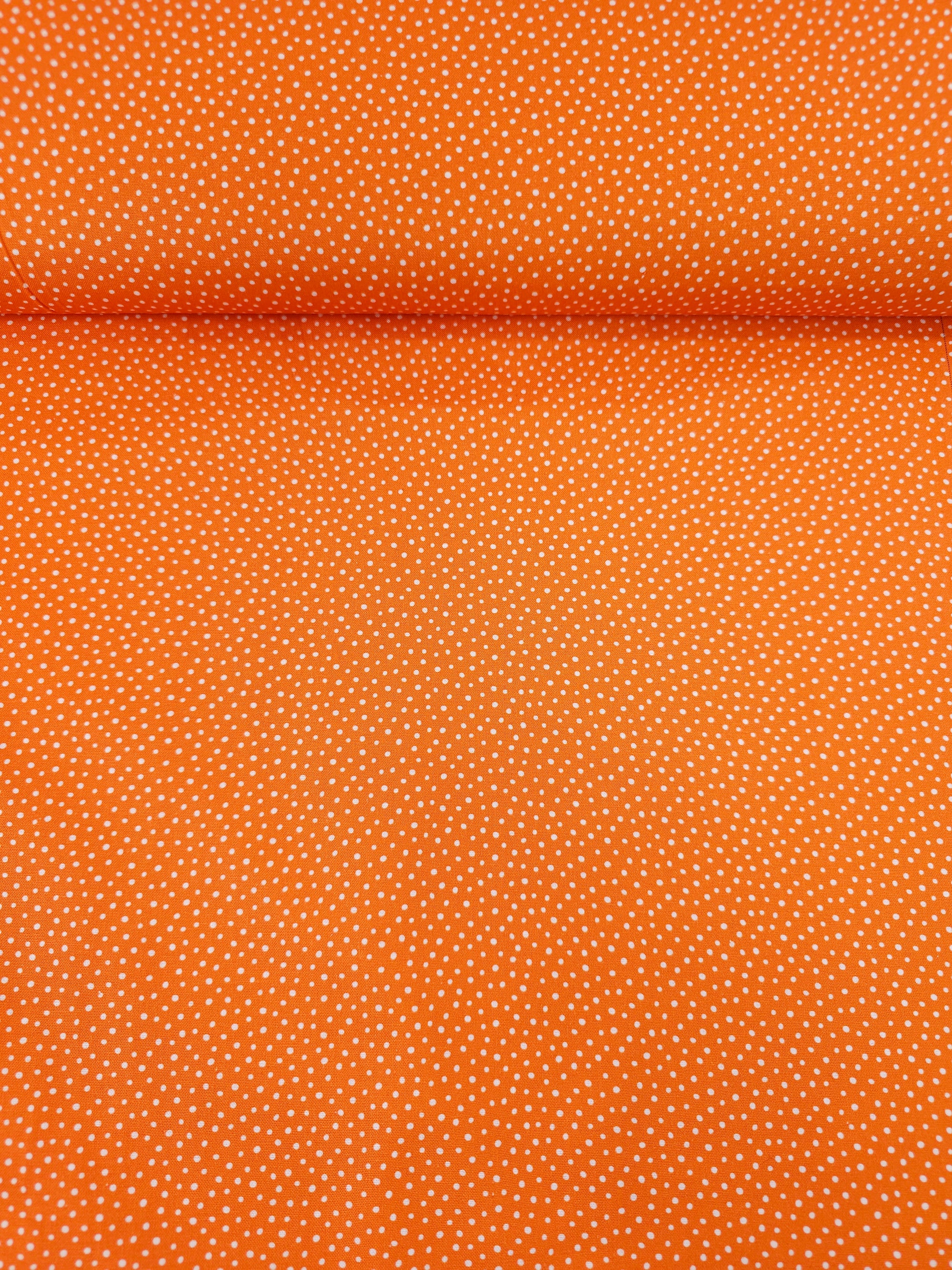 Orange/White Mini Polka 100% Cotton