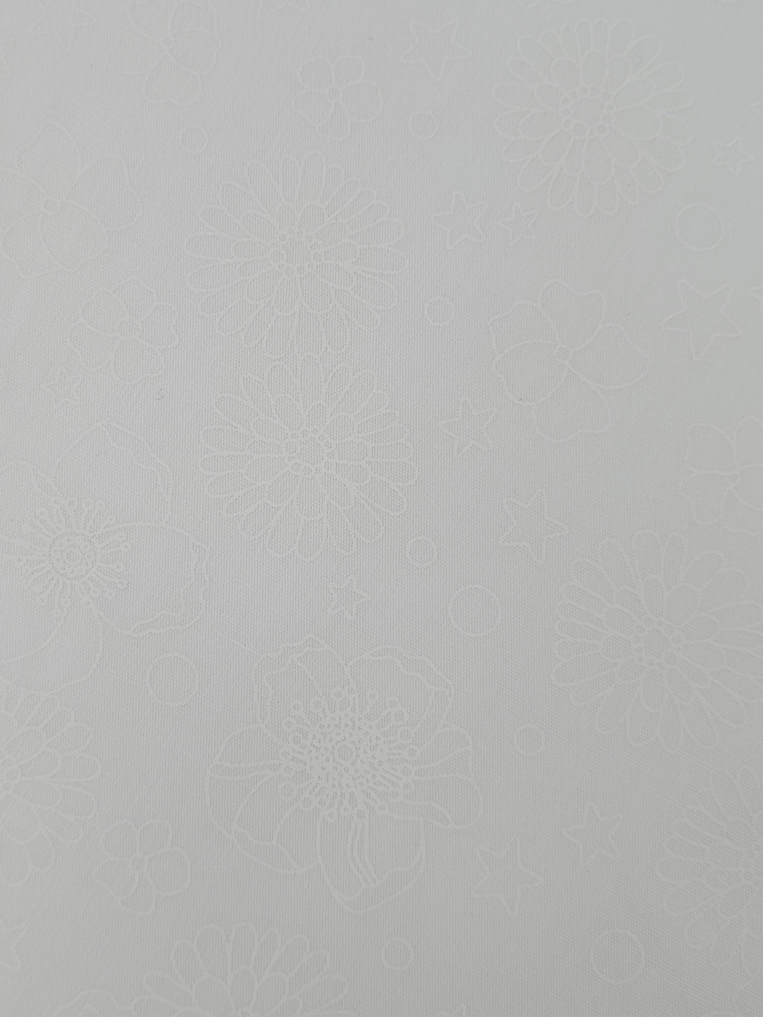 Flower Power White On White Tonal 100% Cotton - Benartex