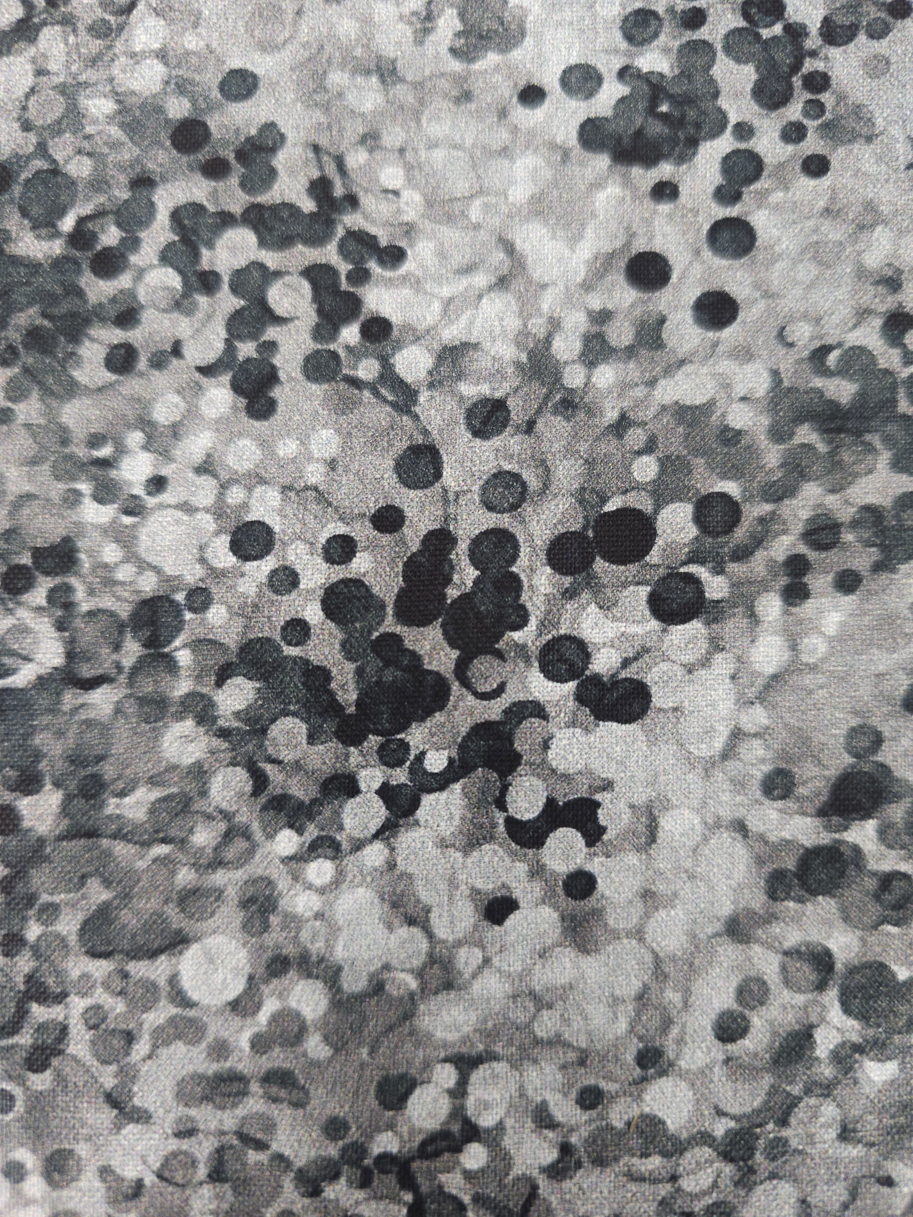 Grey Smokey Watercolour Confetti Dots 100% Cotton