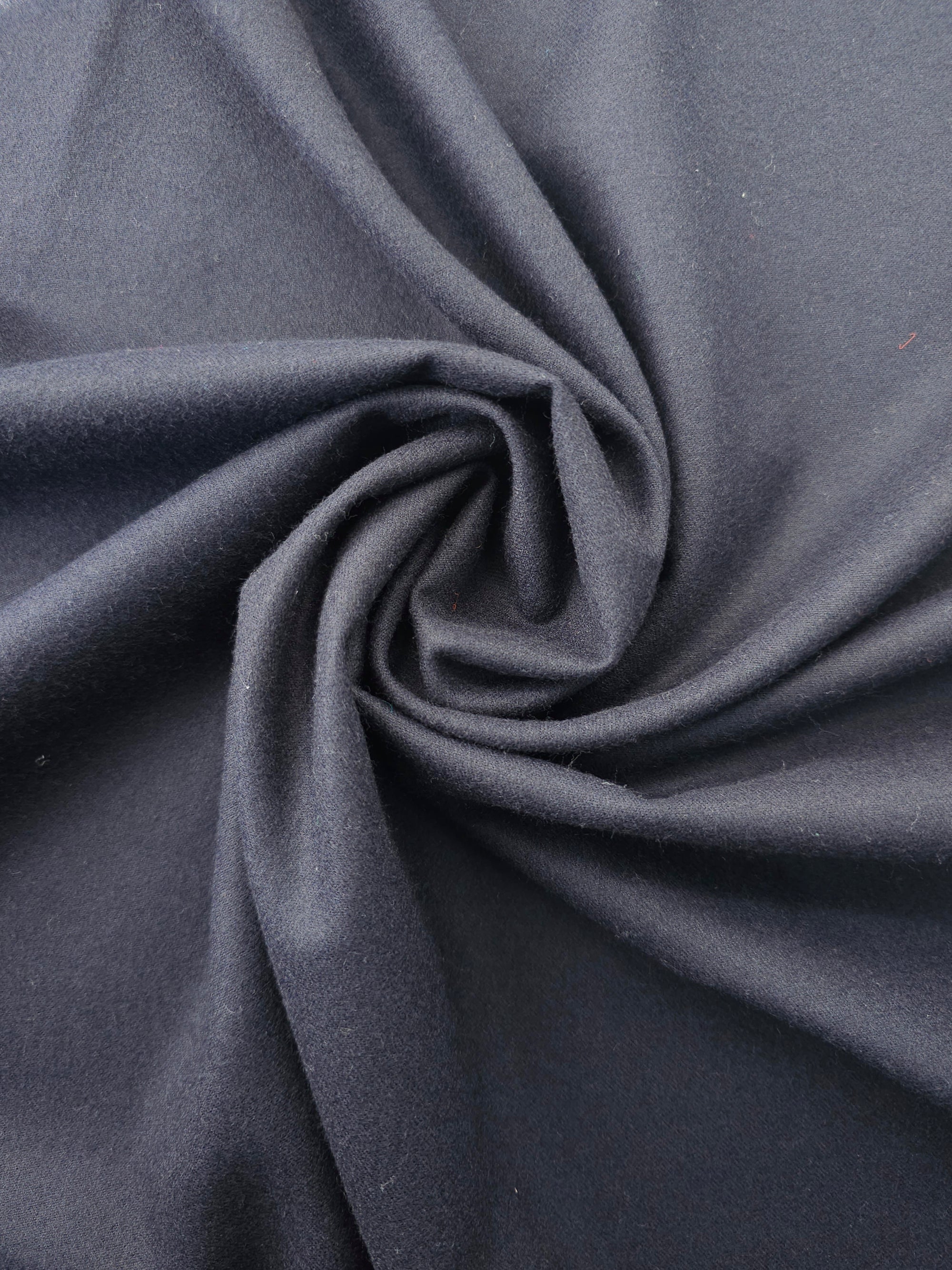Dark Navy Brushed Cotton Poly Suiting