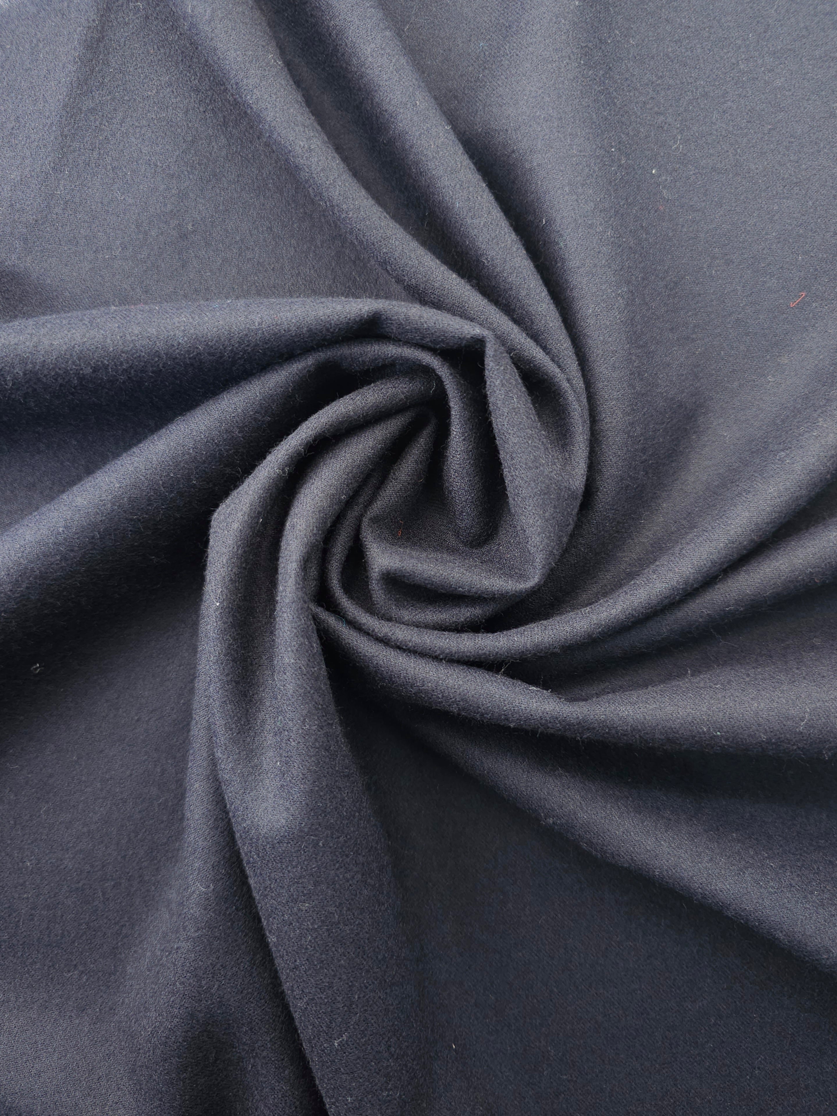 Dark Navy Brushed Cotton Poly Suiting