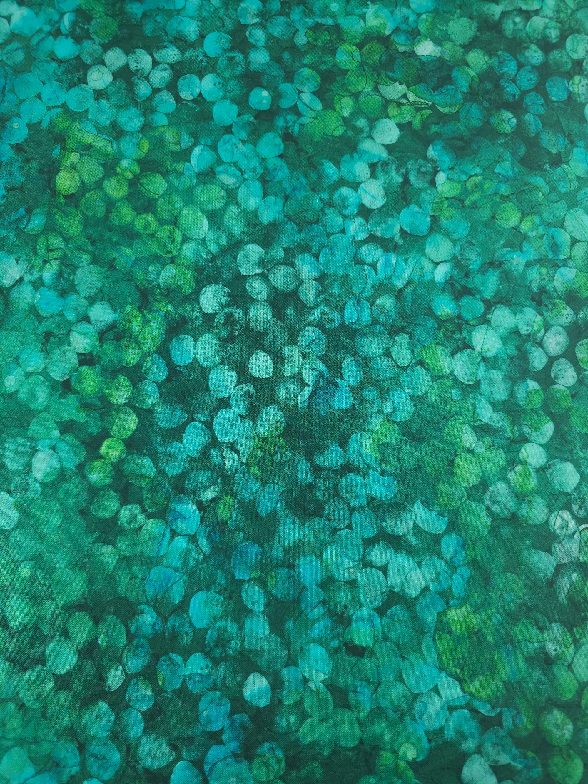 Teal/Green Confetti Petals 100% Cotton