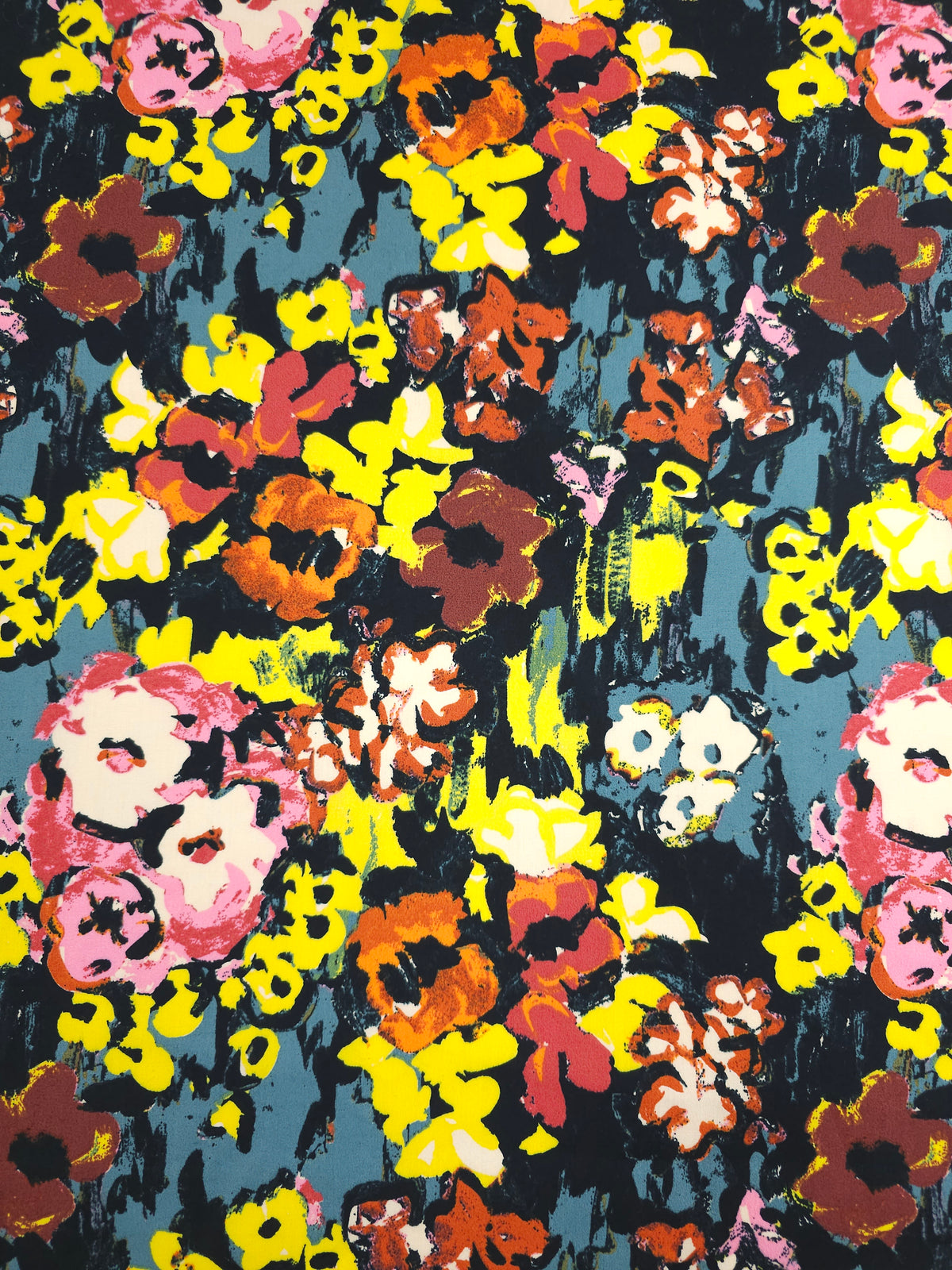 Rustic Watercolour Floral Cotton Poplin - Sands Swim