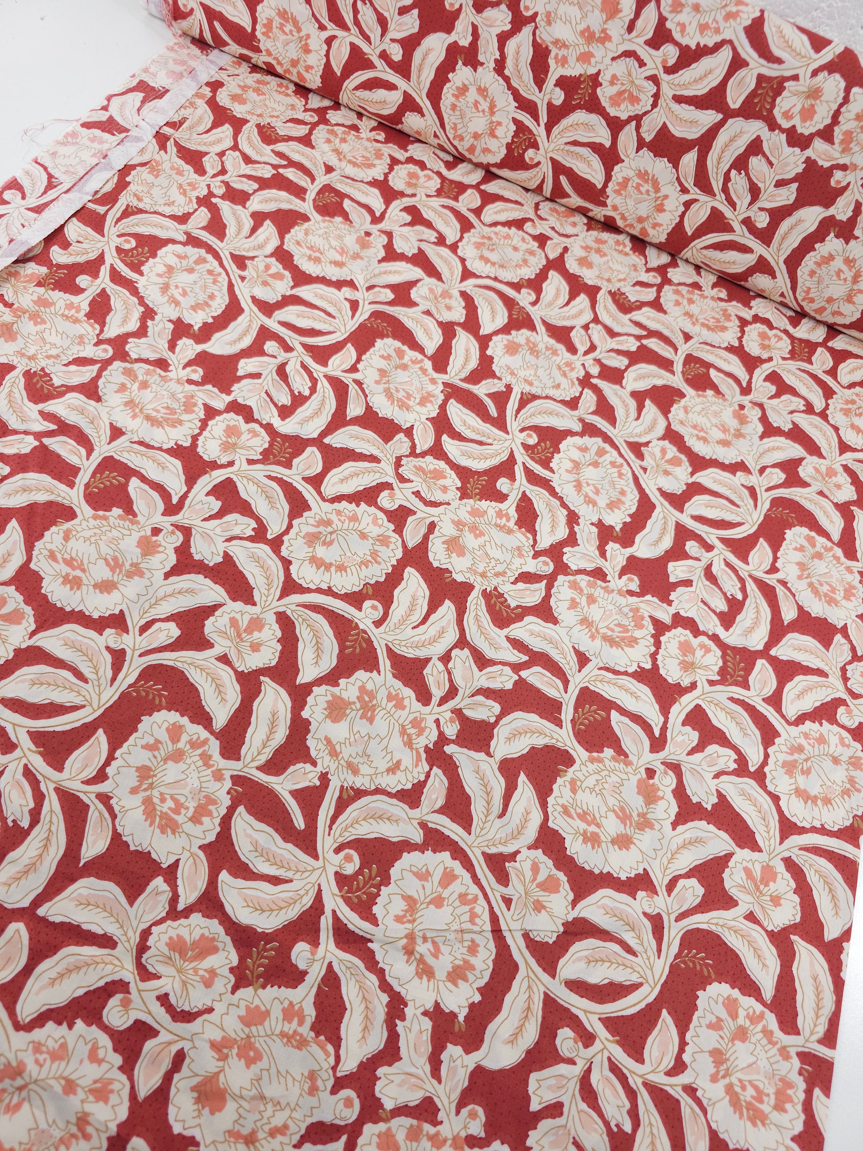 Pale Burgundy/Cream Puff Spiral Cambric Cotton