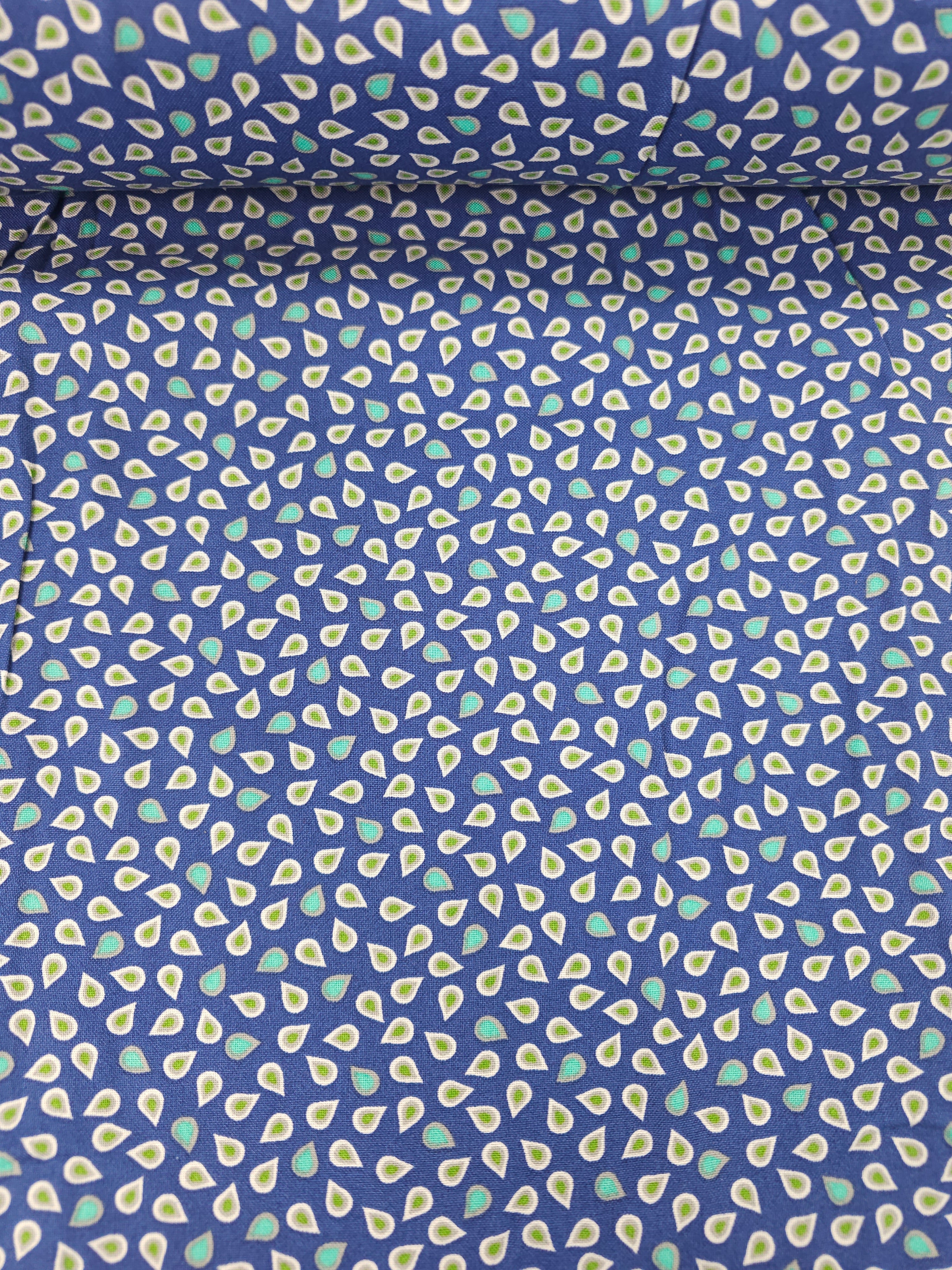 Blue/Green Mini Petal 100% Cotton