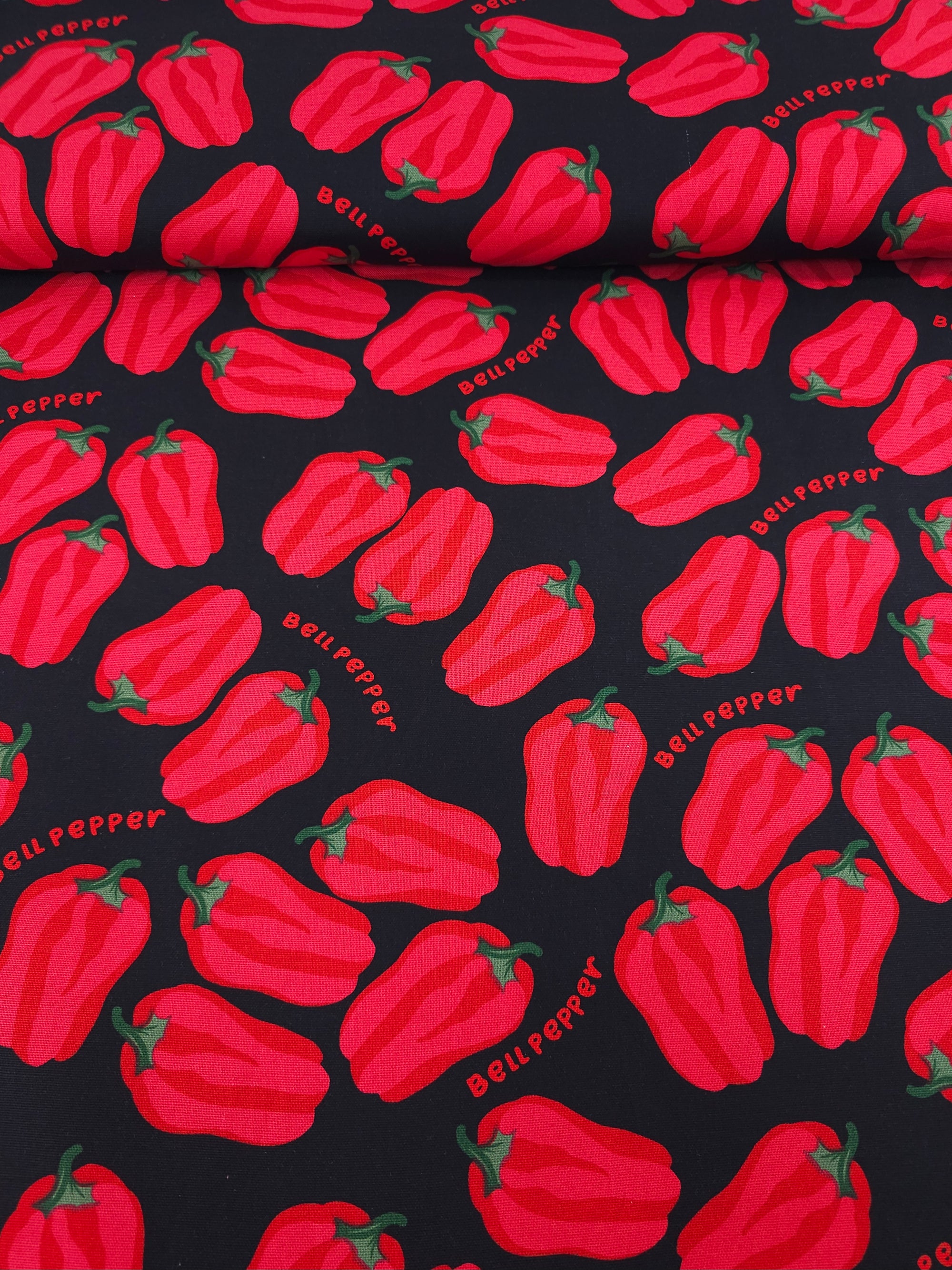 Red/Black Bell Pepper Lightweight Canvas Cotton