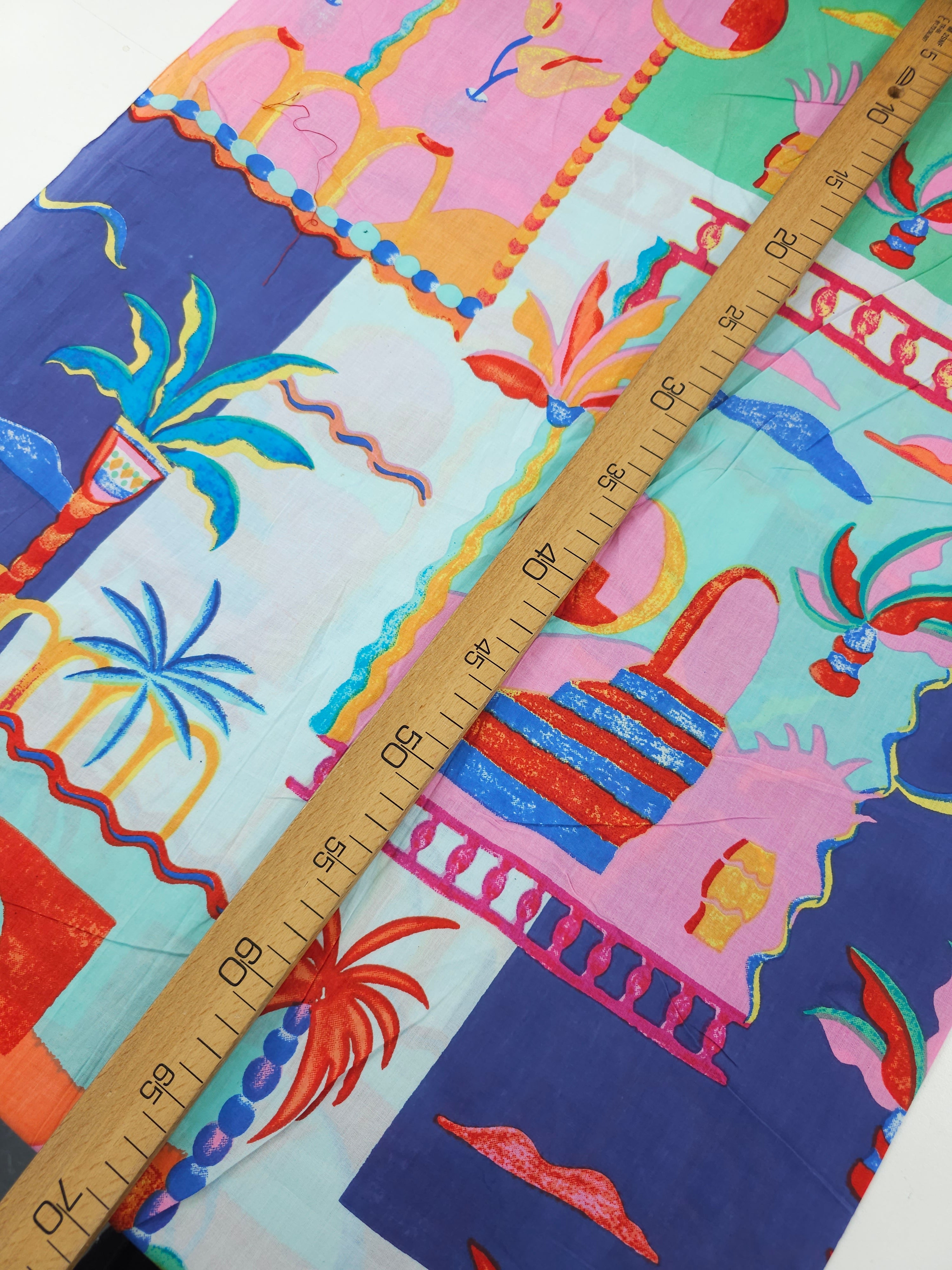 Tropical Palm Tree Scenery Cambric Cotton