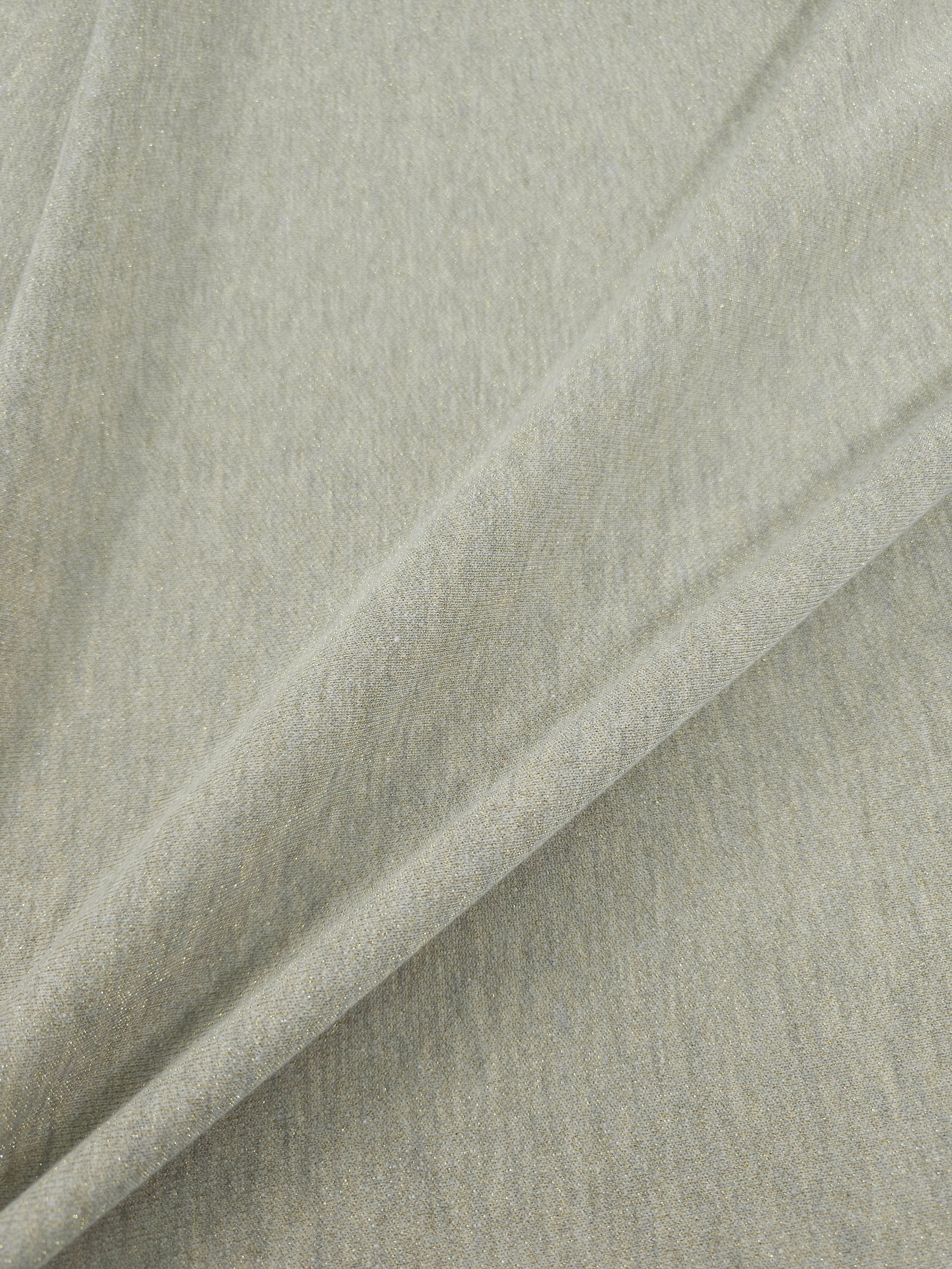 Greige/Gold Lurex Loopback Terry