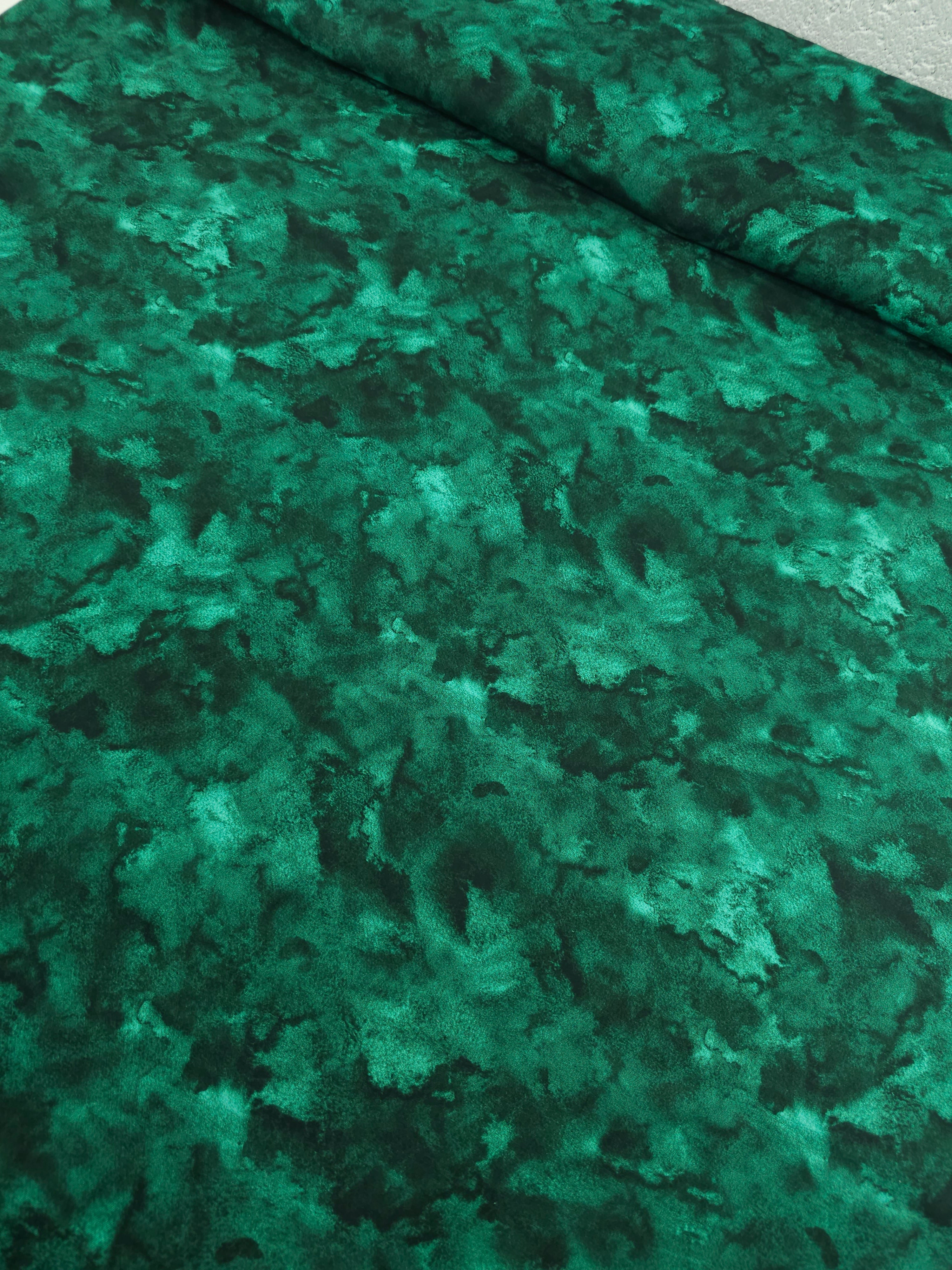 Dark Green Nebula Smoke Diffusion 100% Cotton 118" *EXTRA WIDE*