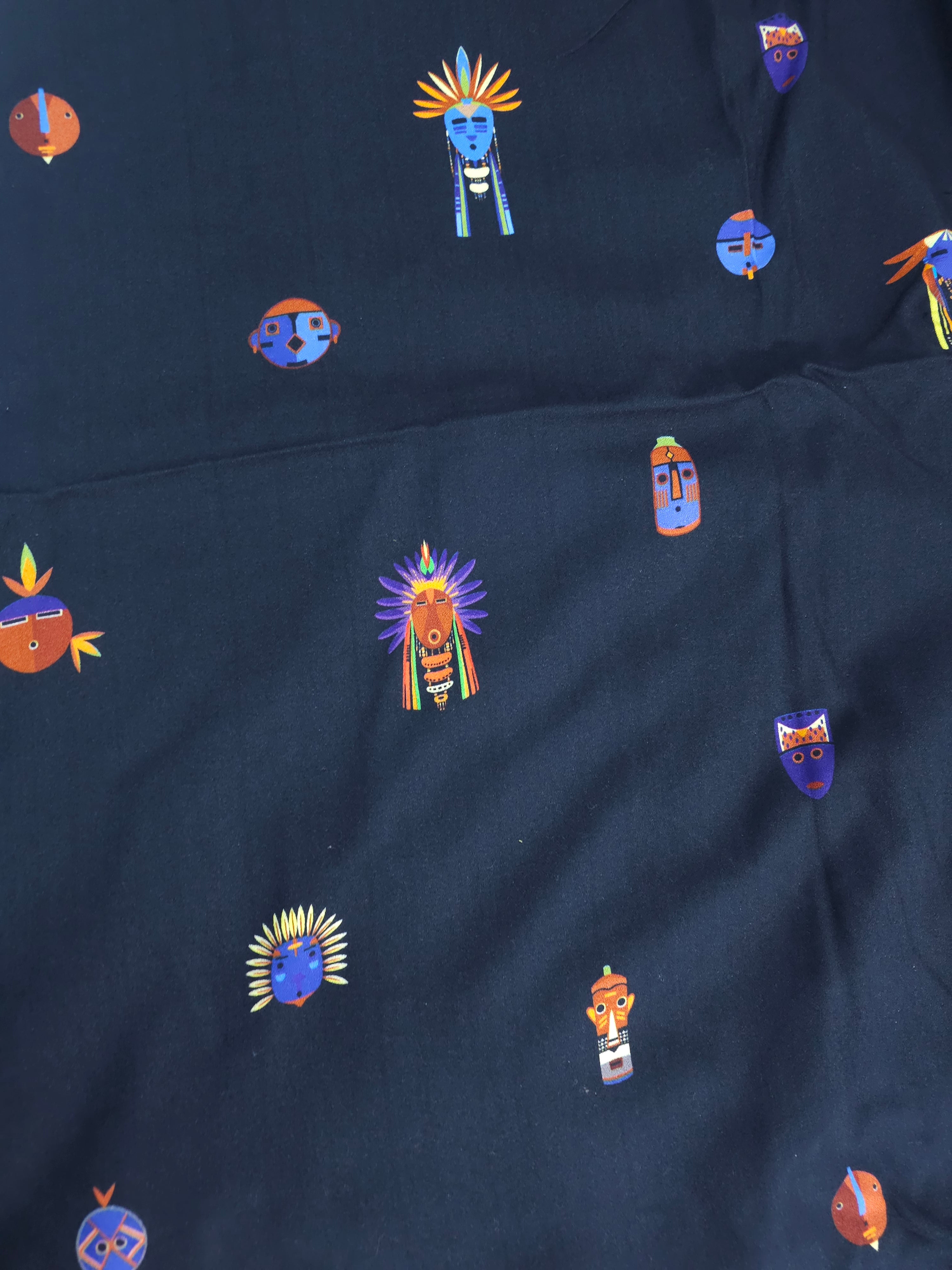 African masks Viscose- 3m piece