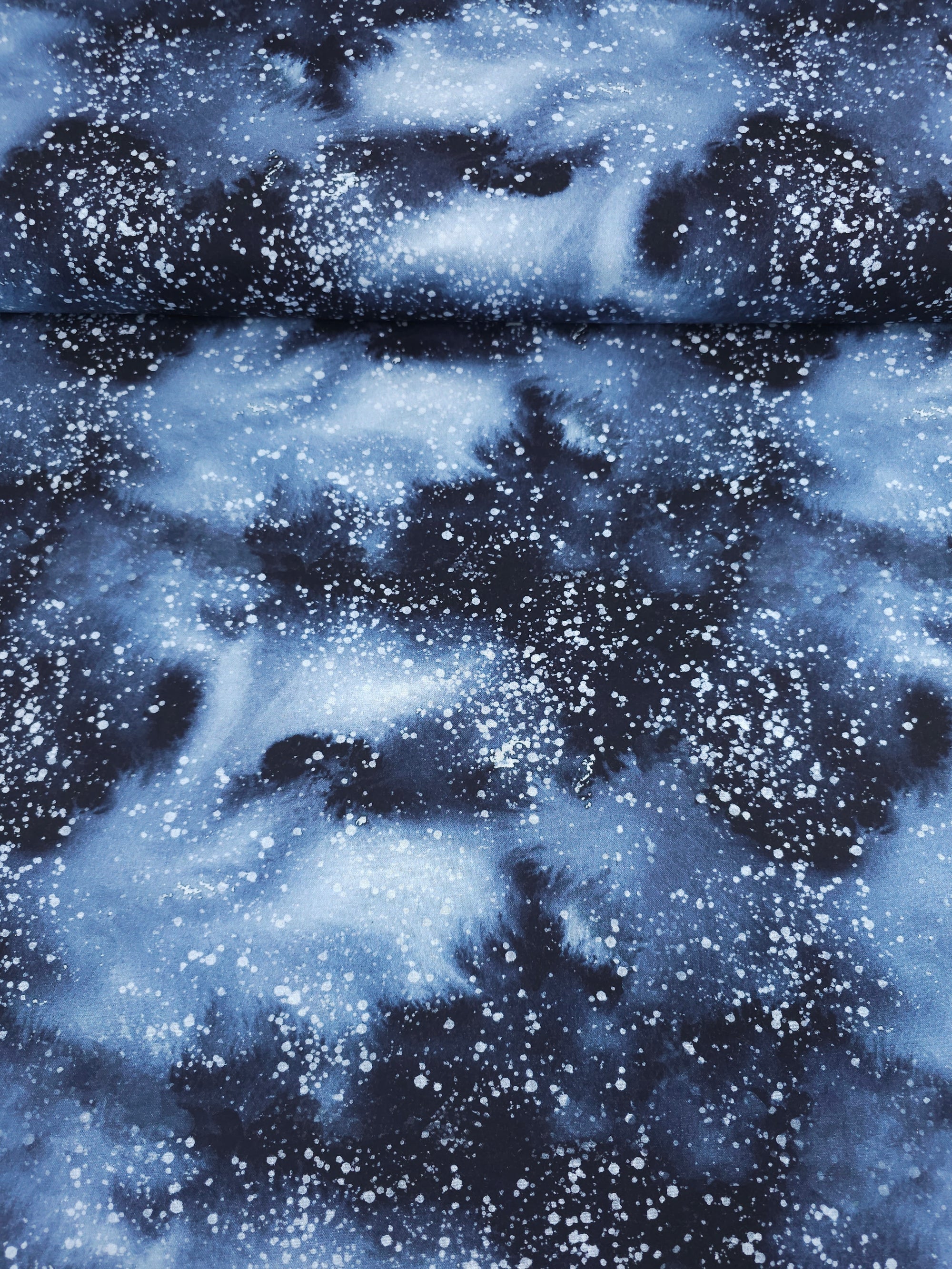 Smokey Blue Snow Storm 100% Cotton 106” *EXTRA WIDE*