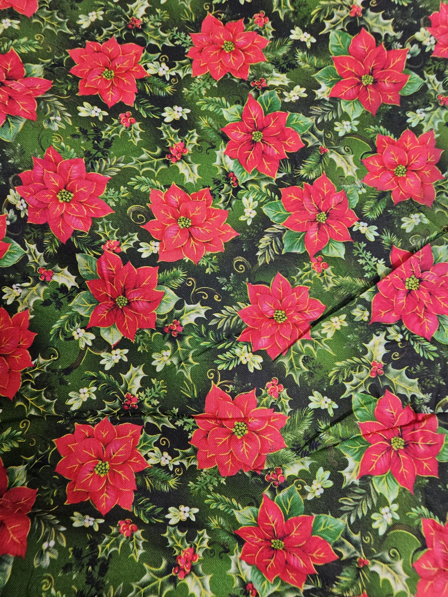 Peaceful Poinsettias Cotton - 2m Piece