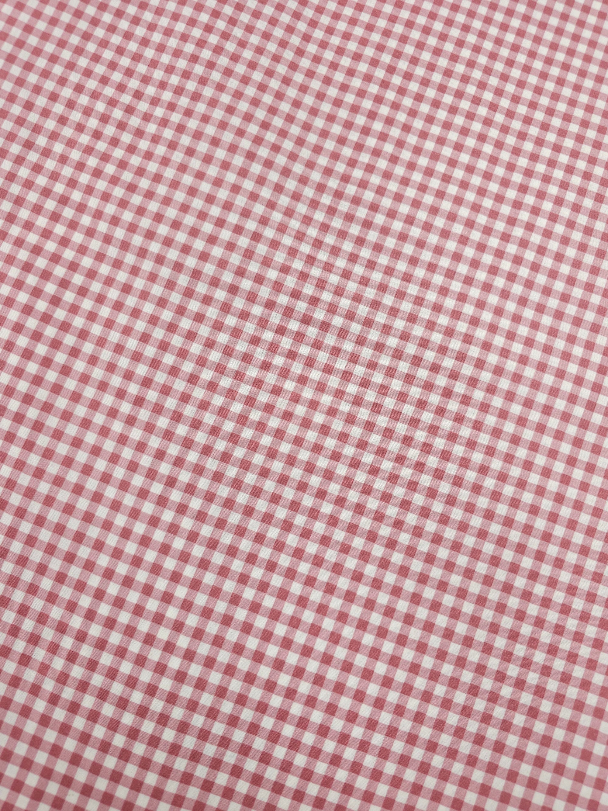 Washed Burgundy Small Gingham 100% Cotton 98" *EXTRA WIDE*