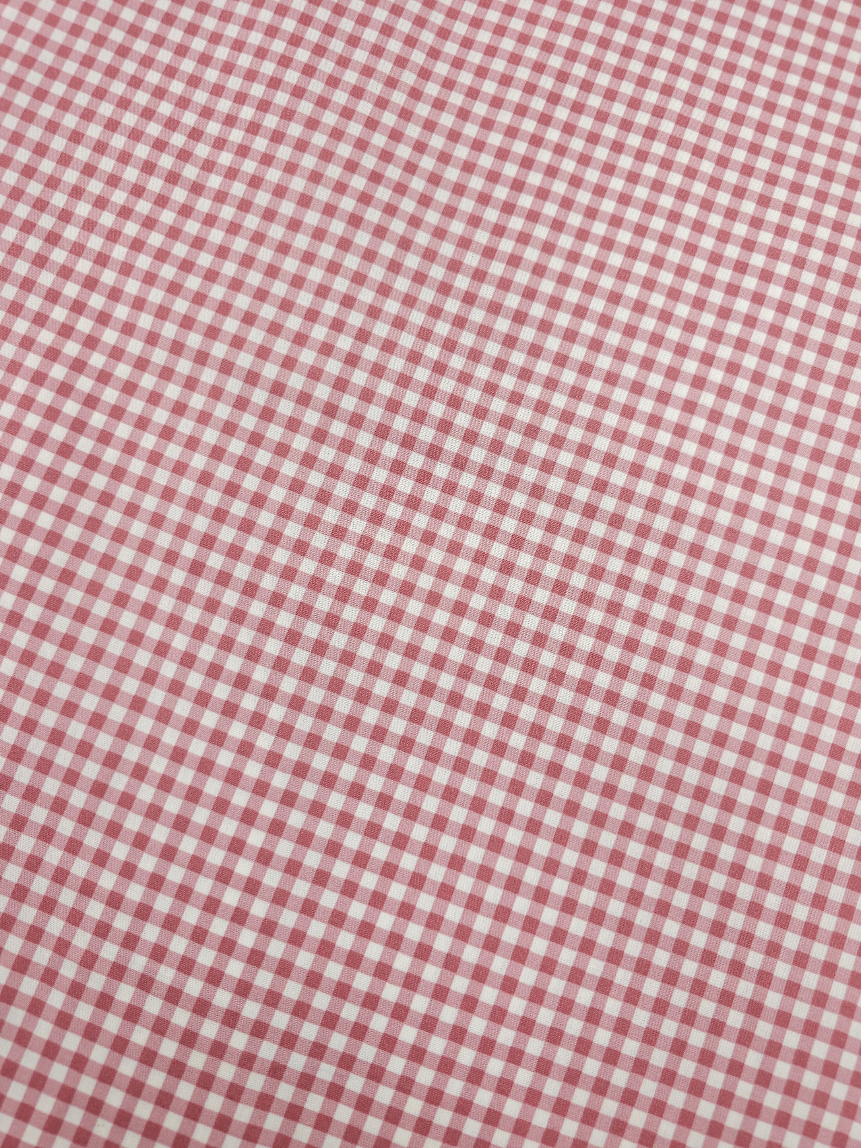 Washed Burgundy Small Gingham 100% Cotton 98" *EXTRA WIDE*